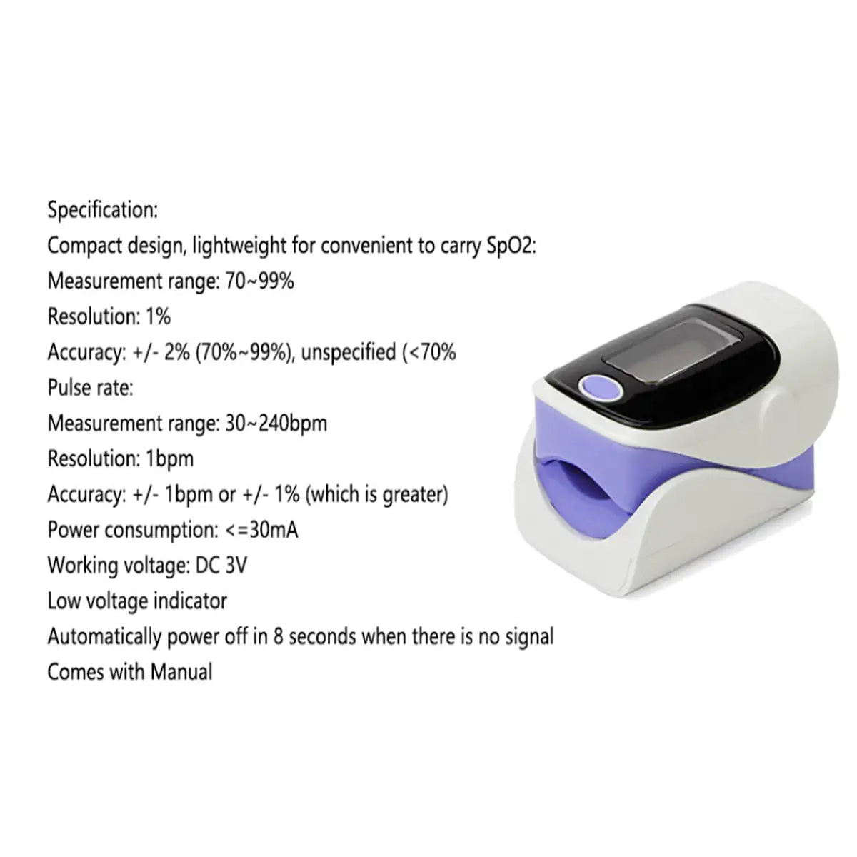 Fingertip Pulse Oximeter - Accurate Blood Oxygen Saturation (SpO2) and Heart Rate Monitor for Adults & Kids - Portable O2 Meter for Home Use, Travel, Sports, and Health Monitoring