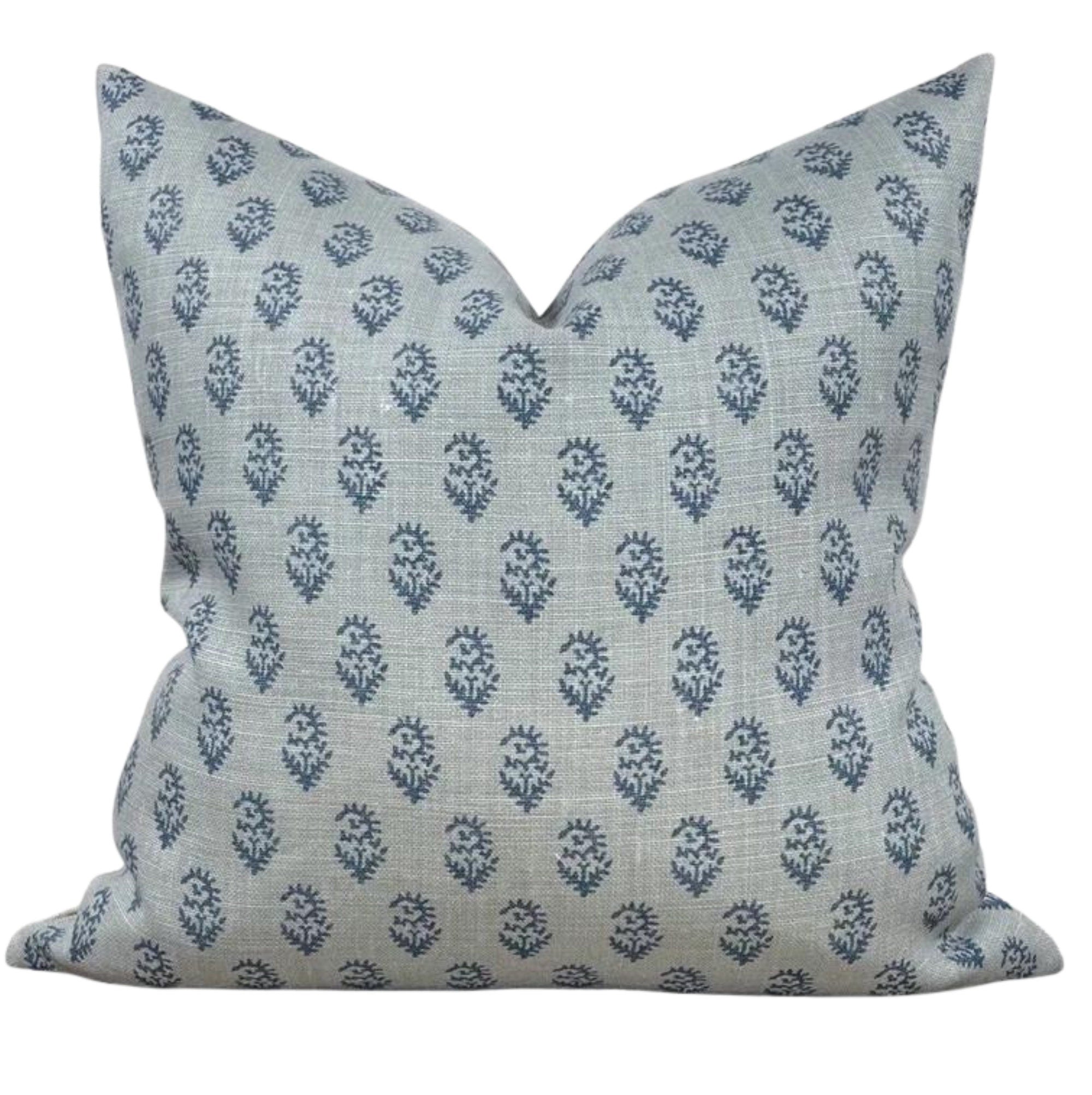 Peter Dunham Rajmata in Mist Indigo - Stylish Cotton Throw Pillow Cover for Living Room, Bedroom Decor - Boho Chic Home Accent for Sofa, Couch, Chair