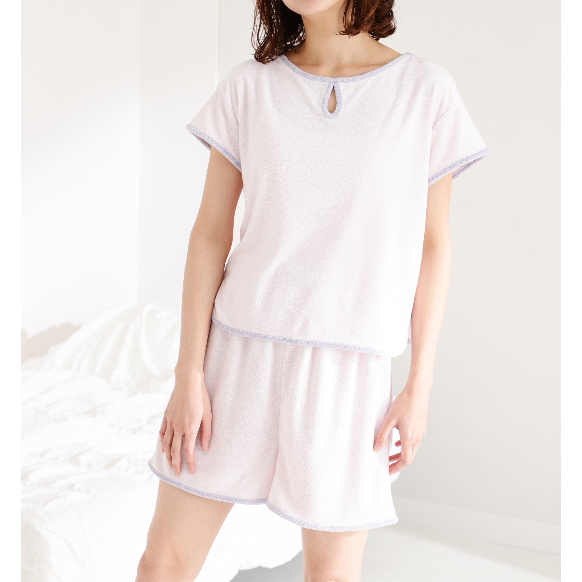Soft & Breathable Cool Touch Pile Pajamas for Women - Light Pink | Cozy Sleepwear for Winter Nights & Lounging at Home