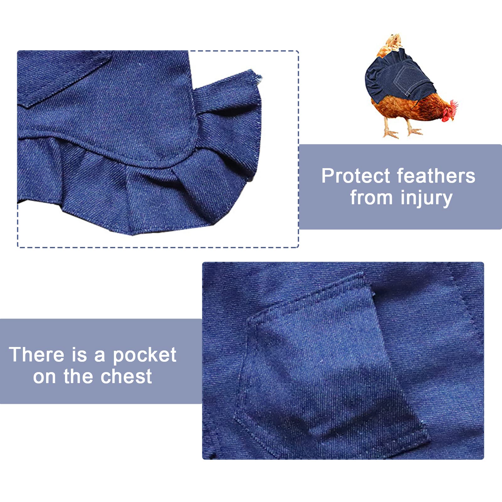 3 Pack Chicken Saddle Hen Apron - Adjustable Poultry Wing Protector with Elastic Straps for Chickens, Ducks & Geese | Prevent Feather Damage & Pecking Injuries During Free Range & Backyard Farming
