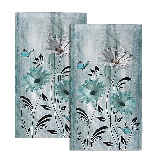 Teal White Flower