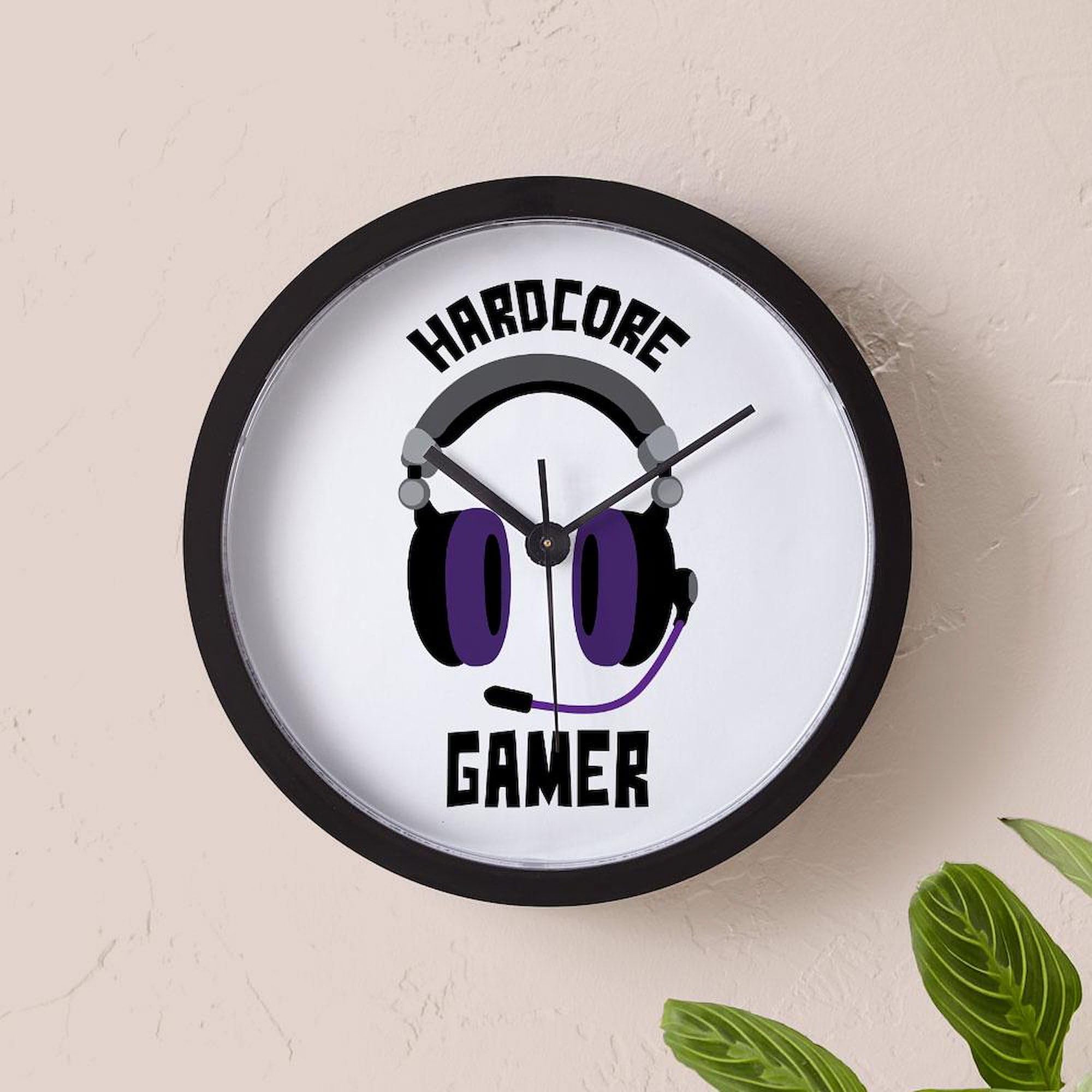 Hardcore Gamer 10 Inch Wall Clock - Stylish Decor for Living Room, Kitchen, or Office - Perfect for Gaming Enthusiasts & Home Decor