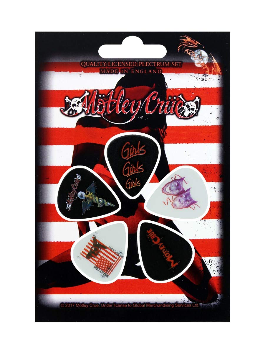 Motley Crue Guitar Picks Pack - Red, White & Crue Design | Premium Plectrums for Electric & Acoustic Guitars | Perfect for Rock Concerts, Band Practice & Music Performances