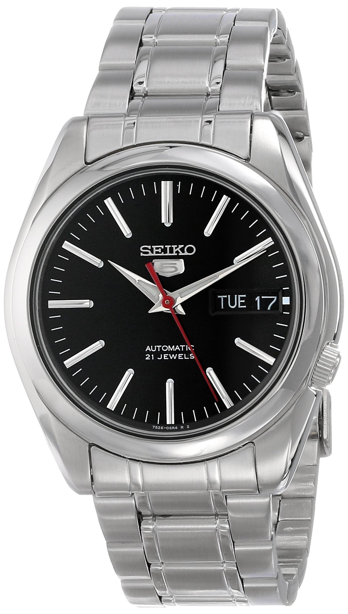 SEIKO 5 Automatic Men's Watch - Stainless Steel Case & Bracelet - Water Resistant - Day/Date Display - Perfect for Business, Casual & Everyday Wear