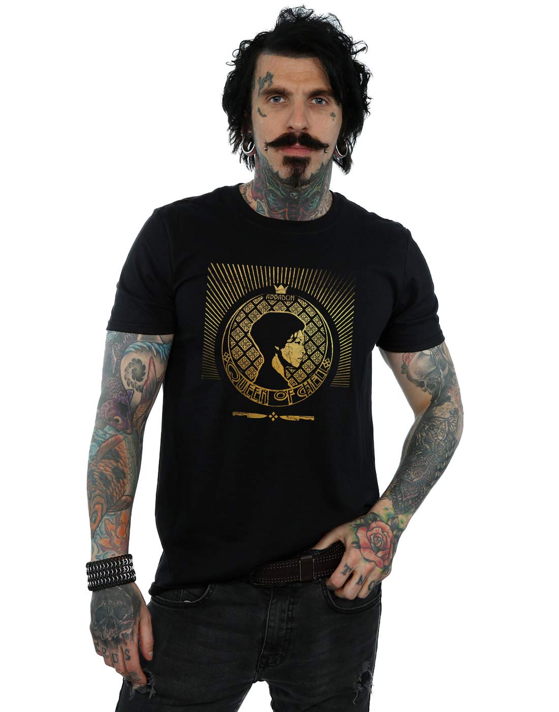 Supernatural Men's Abbadon Crest Black T-Shirt - Soft Cotton Graphic Tee for Casual Wear, Fan Merch, and TV Show Cosplay (Size XXXXX-Large)