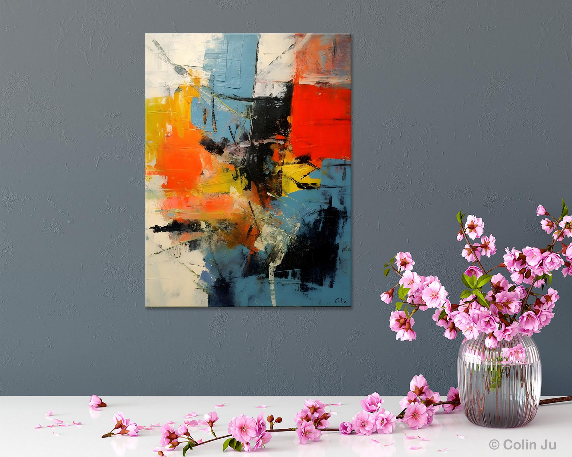 Abstract Paintings for Dining Room & Modern Wall Art Behind Sofa | Original Palette Knife Canvas Art | Impasto Oil Painting for Home Decor | Perfect for Living Room, Bedroom & Office Spaces