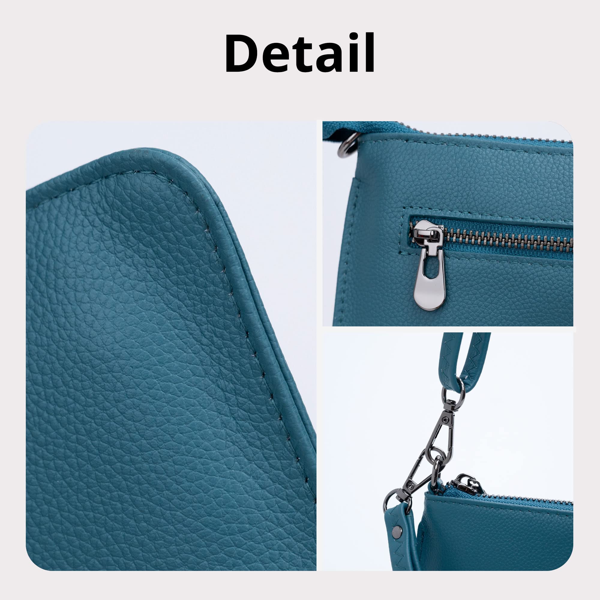 Bveyzi Genuine Leather Wristlet Purse for Women - Elegant Envelope Clutch Wallet & Small Crossbody Bag - Perfect for Evening Parties, Weddings, and Formal Events