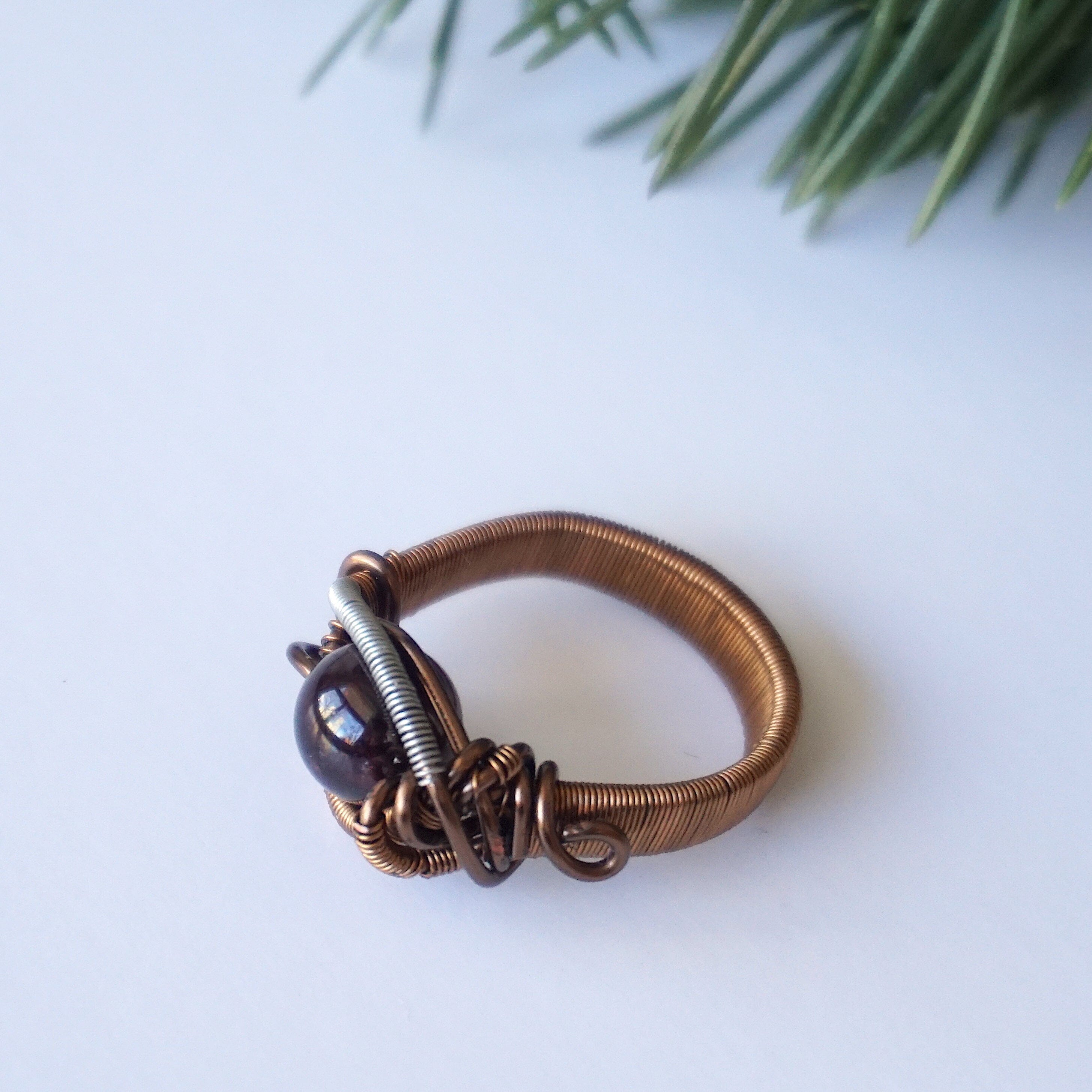 Garnet Crystal Ring in Antique Bronze - Elegant Vintage Jewelry for Women, Perfect for Weddings, Parties & Special Occasions
