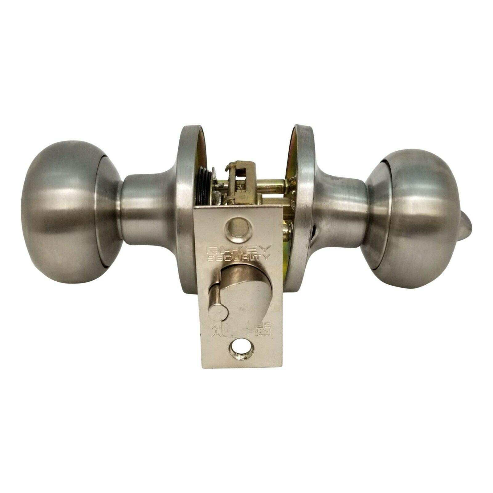 High Security Door Knob Lock with Keyed Cylinder - 3 Keys Included for Exterior & Interior Doors (SC1, Stainless Steel) - Ideal for Homes, Offices & Apartments