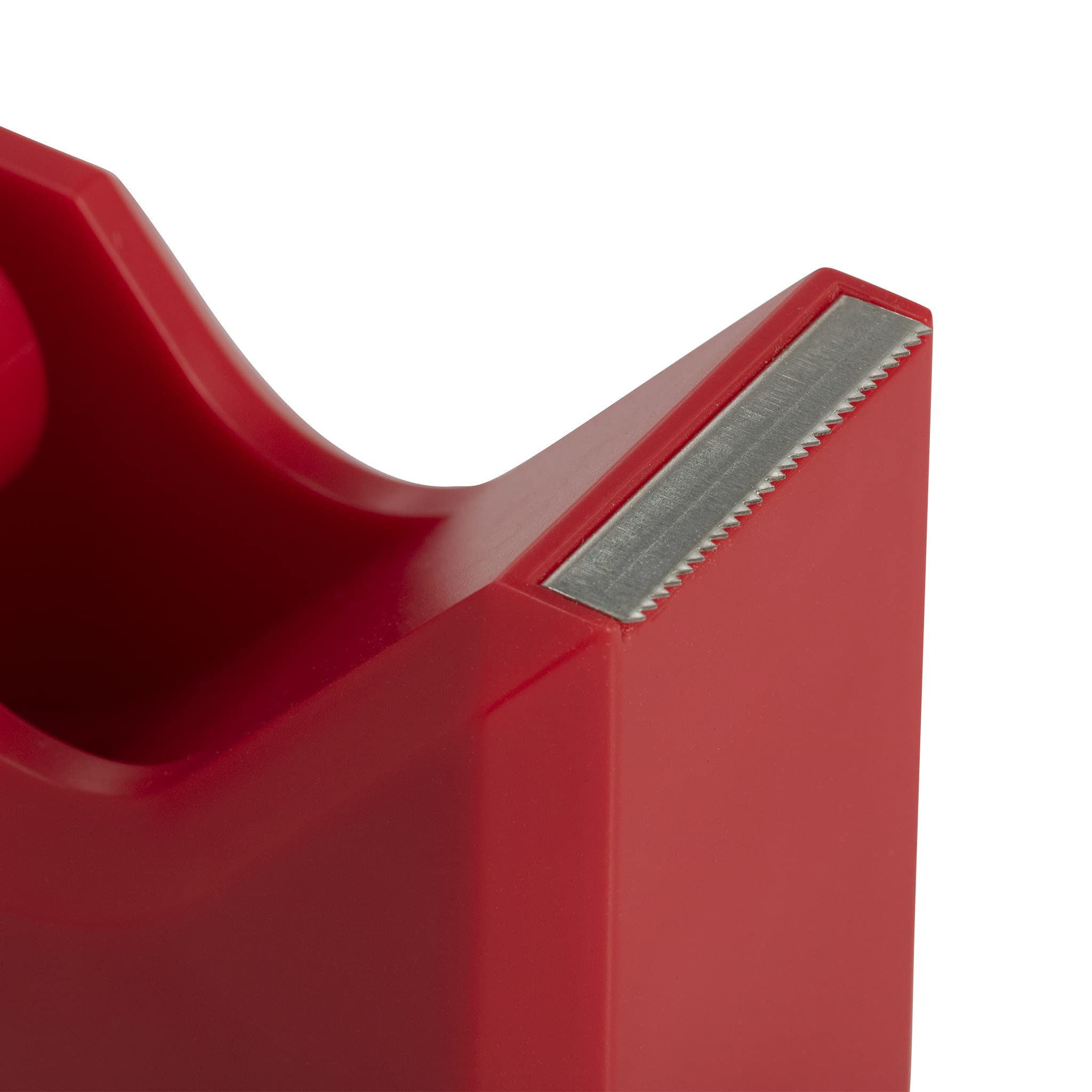 Colorful Red Desk Tape Dispenser - JAM PAPER Office Supplies for Wrapping Gifts, Sealing Envelopes & Crafting Projects