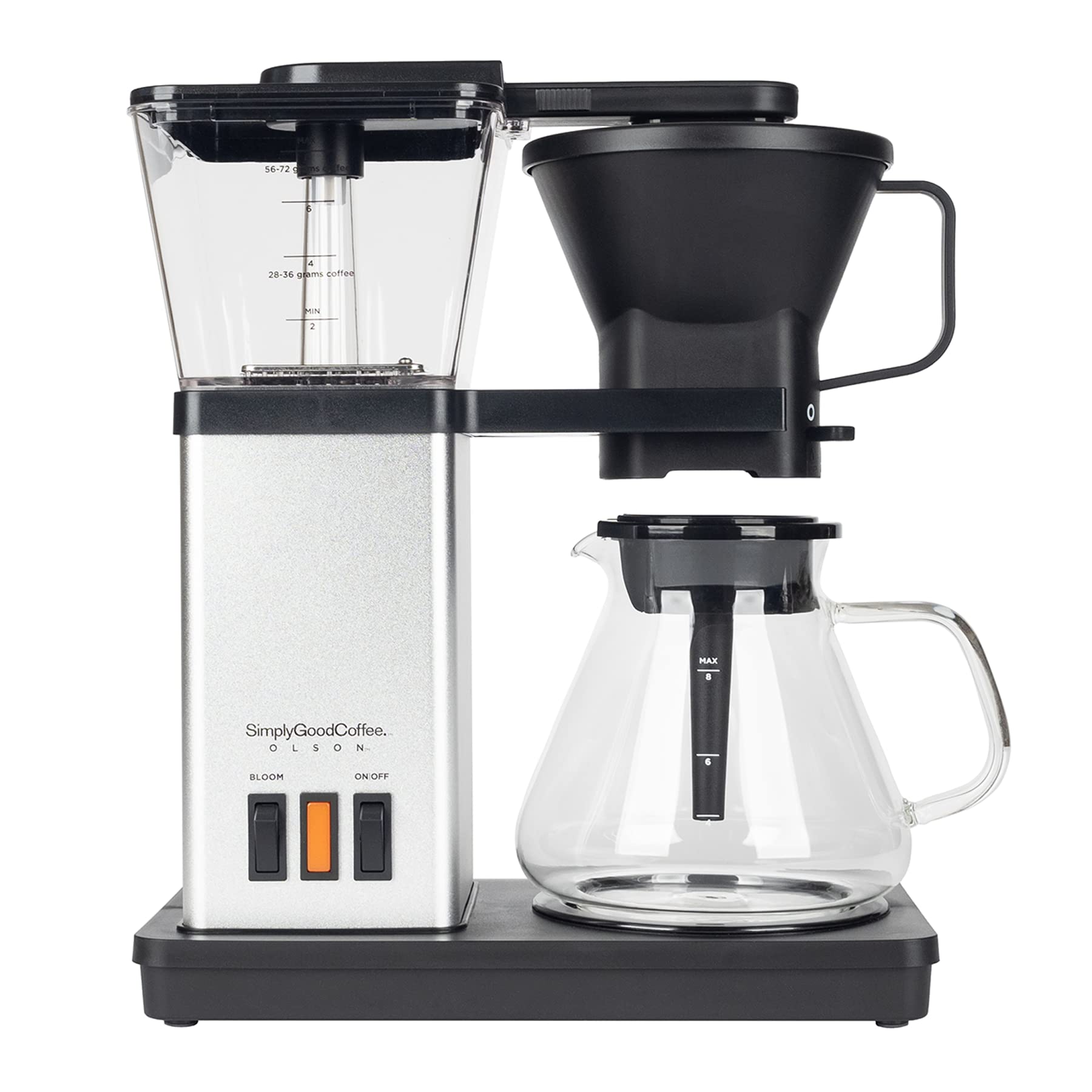**SimplyGoodCoffee 8-Cup Automatic Drip Coffee Maker – Stainless Steel Pour Over Brewer with Gold Cup Standard – Easy to Use & Durable for Home, Office, or Travel**