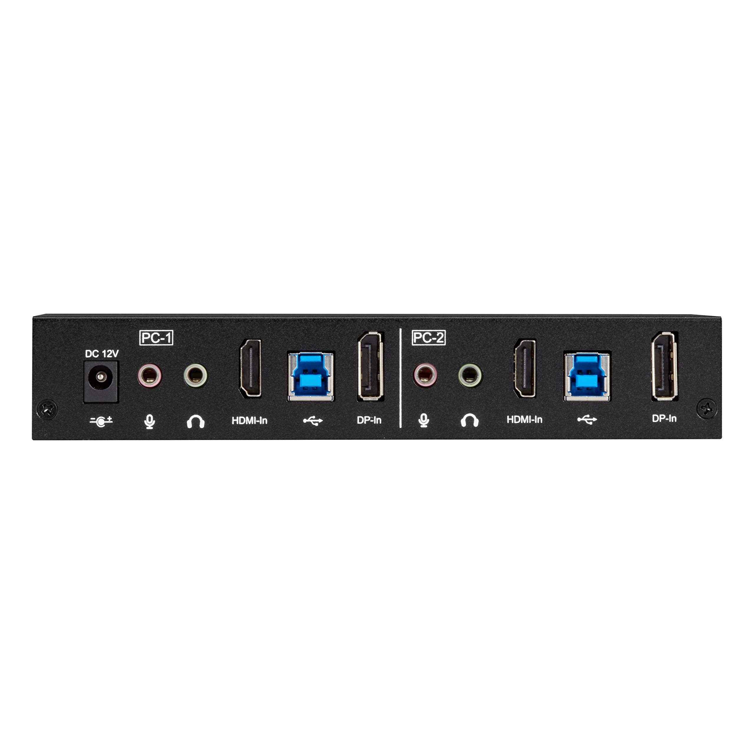 4K UHD Dual Monitor KVM Switch - HDMI/DP USB 3.2 Gen1 & USB-C with Audio Support | Perfect for Home Office & Multi-Computer Workstations