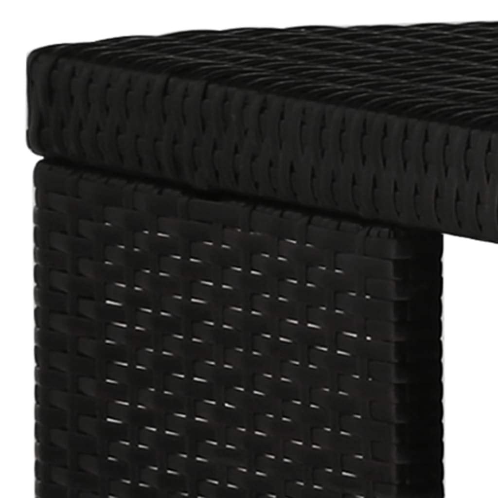5-Piece Black Poly Rattan Outdoor Bar Set with Table & 4 Chairs, Cushions Included - Perfect for Patio, Garden, Poolside & Backyard Entertaining