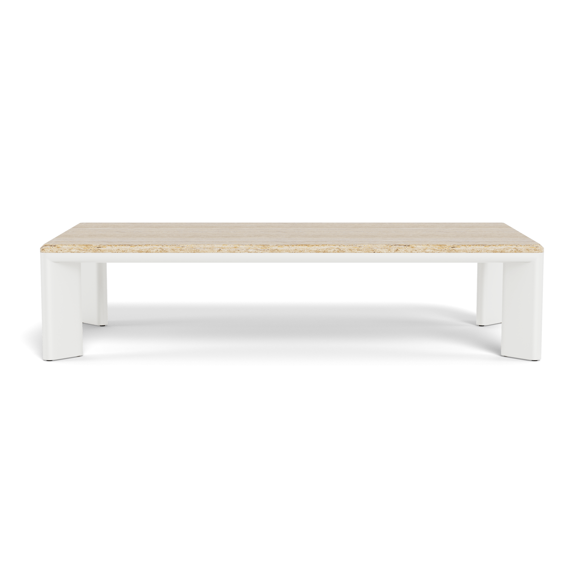 Modern Palm Beach Aluminum Rectangle Coffee Table - Stylish & Durable Indoor Outdoor Living Room Patio Furniture