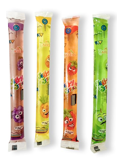 Apexy Jelly Straws - Assorted Fruit Flavored Jelly Filled Strips - 15.23oz (432g) TikTok Viral Candy - Perfect for Parties, Snacking & Social Media Sharing