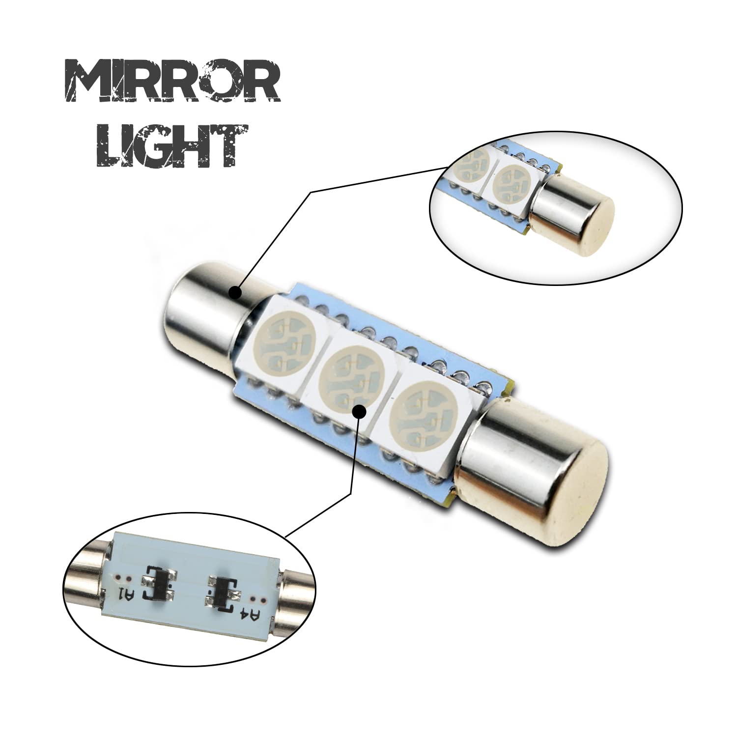 iBrightstar 9-30V Super Bright 29mm 6614F 6612F LED Bulbs - Blue Interior Car Lights for Vanity Mirror & Sun Visor - Perfect for Night Driving & Makeup Application