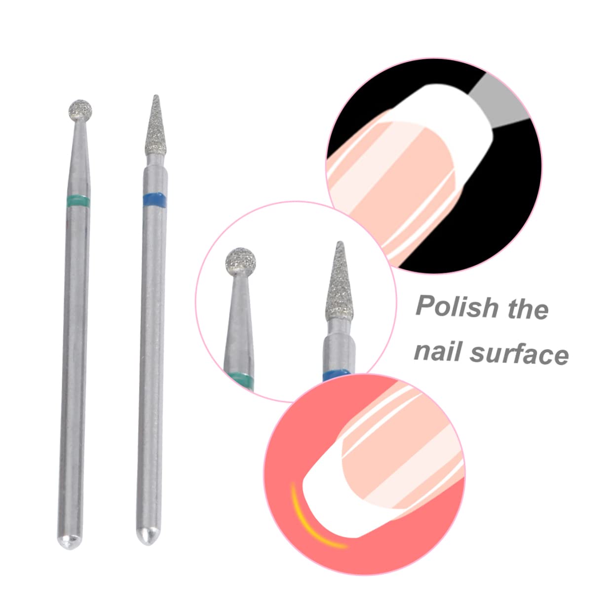 FOMIYES 12pcs Professional Nail Sanding Bands Set for Manicure & Pedicure - Nail Drill Replacement Bits, Cuticle Grinding Heads, Silver - Perfect for Salon, Home Nail Care & DIY Gel Polish Application