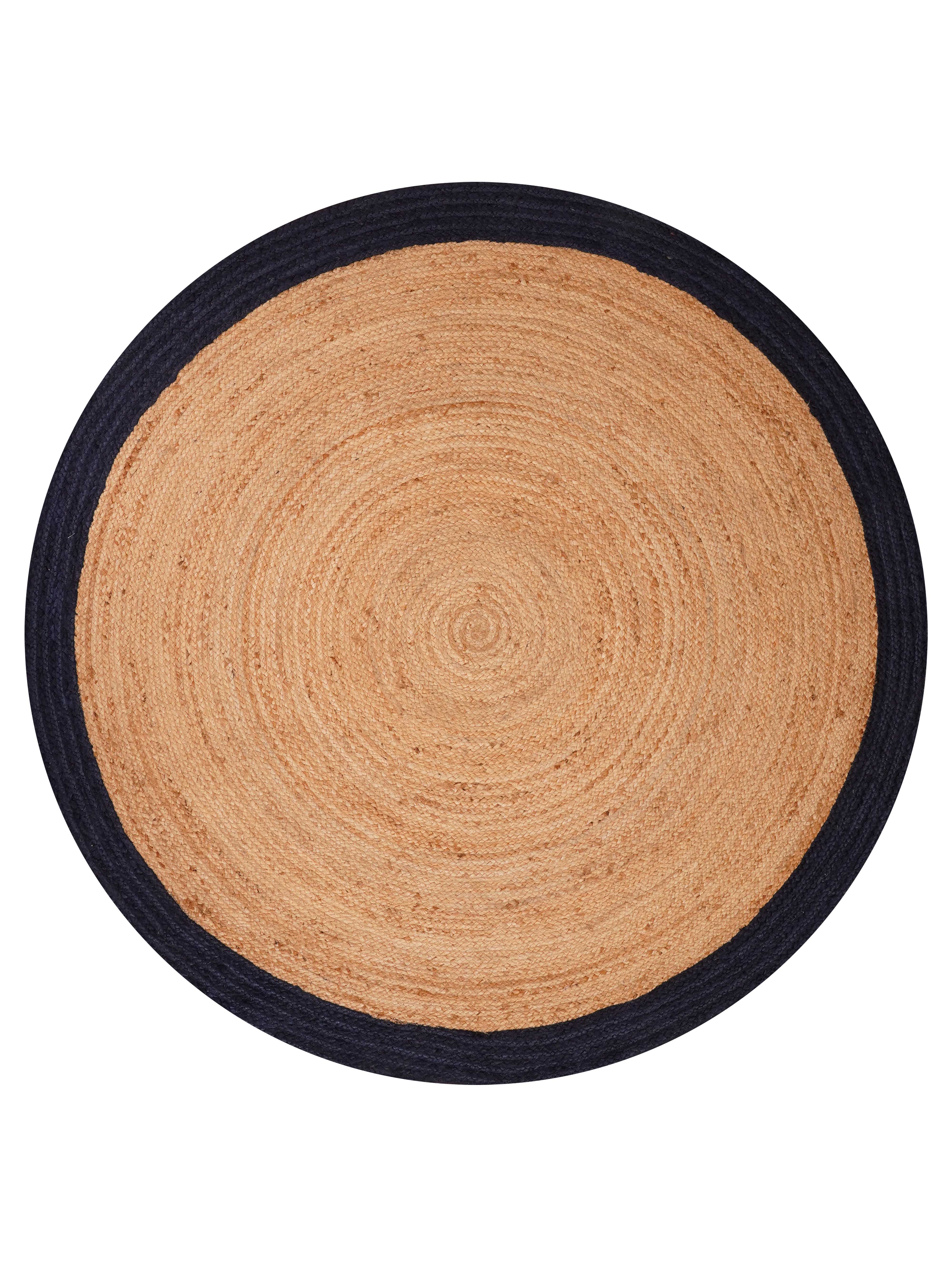 Handwoven Jute Braided Area Rug - Natural Eco-Friendly Floor Mat for Living Room, Bedroom, or Patio Decor