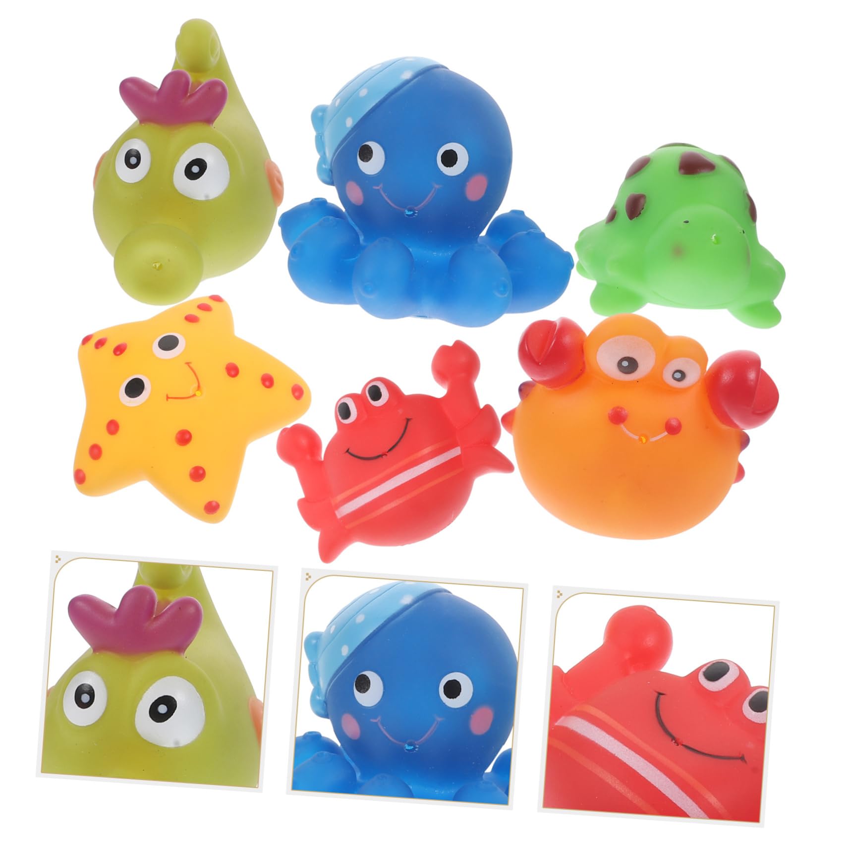 VICASKY 6-Piece Bath Toys Set for Kids - Fun Vinyl Bathtub Toys for Toddlers & Children - Perfect for Bath Time Play, Sensory Learning & Water Play Activities