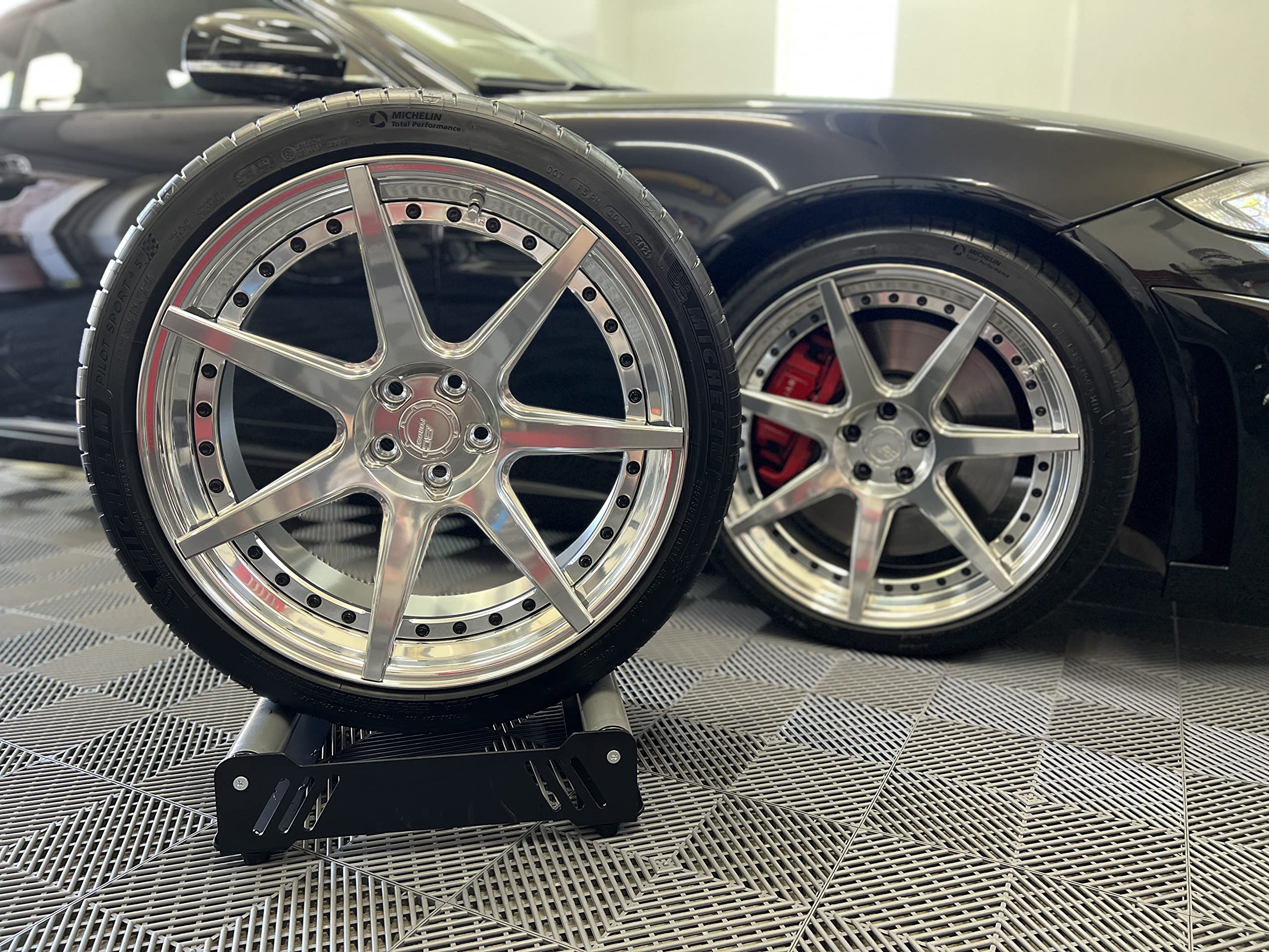 Premium Automotive Wheel Detailing Stand - Heavy Duty Wheel & Tire Cleaning Stand for Washing, Coating, Polishing | Perfect for Car Detailing, Auto Shops & DIY Enthusiasts