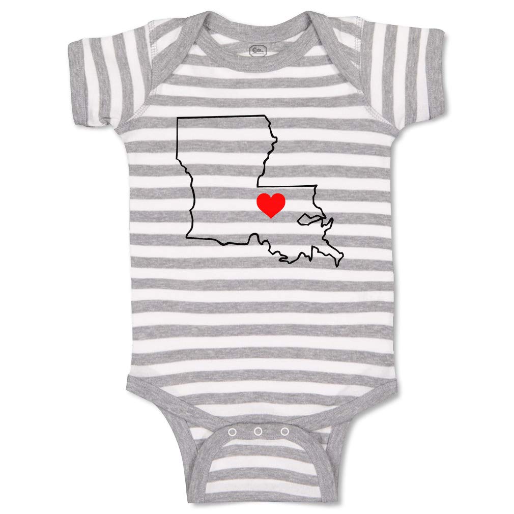 Custom Baby Bodysuits for Boys & Girls - Louisiana Heart Love Design, Soft Cotton Infant Clothes | Perfect for Family Photos, Holidays & Everyday Wear