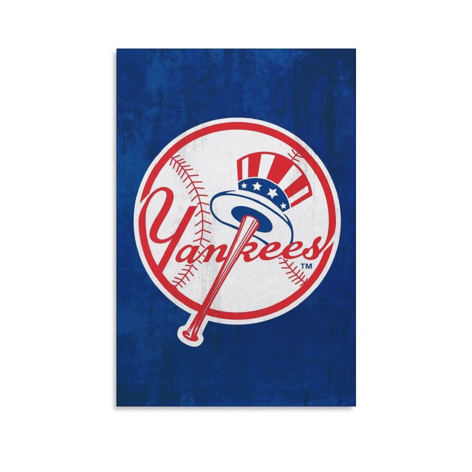 New York Yankees MLB Team Logo Canvas Wall Art - 8x12 Inches (20x30cm) Sports Poster for Bedroom, Office & Man Cave Decor - Perfect Gift for Baseball Fans & Home Decoration