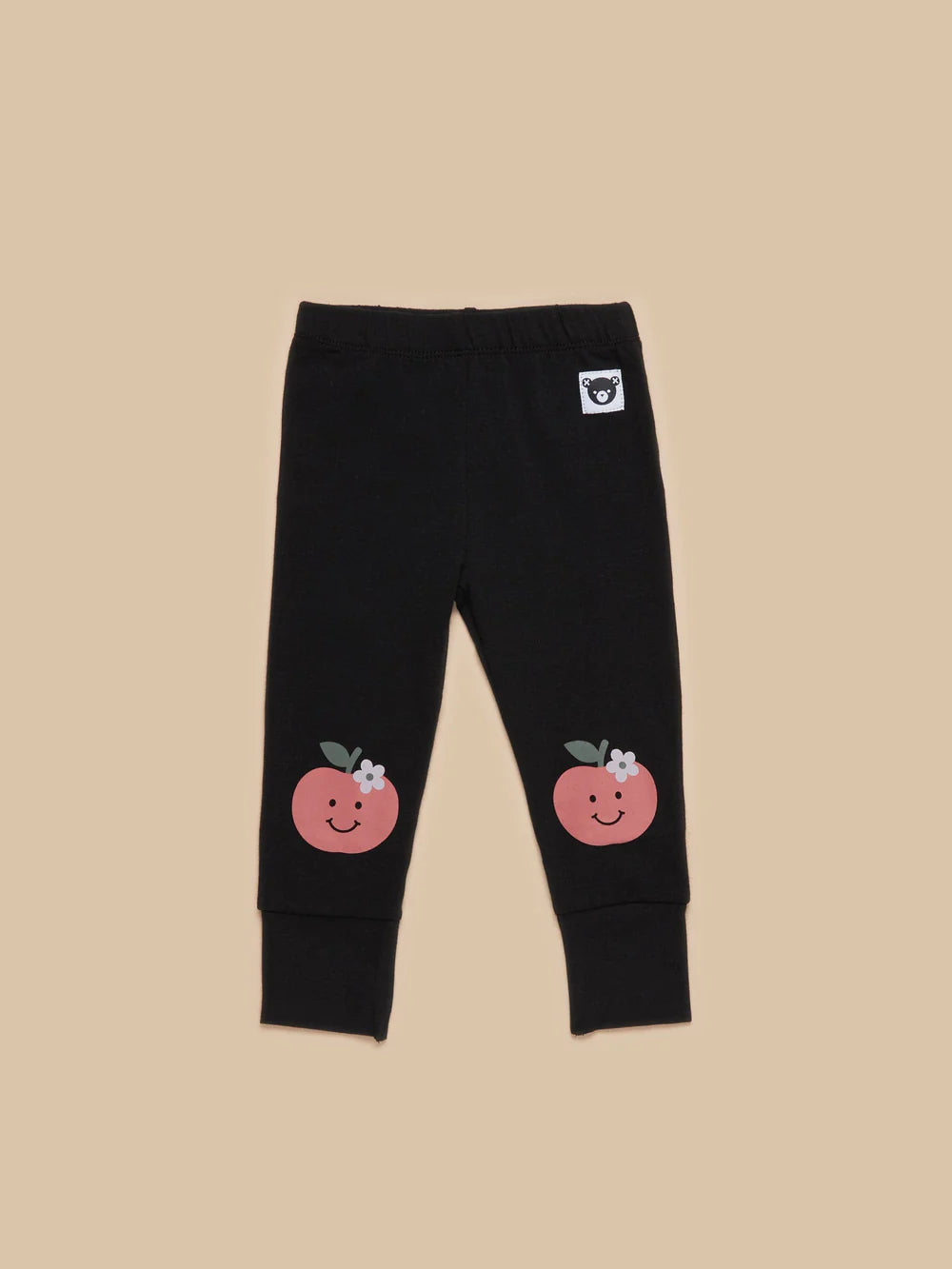 Huxbaby Apple Print Knee-Length Leggings for Toddlers - Soft & Stretchy Baby Leggings for Playtime, Outfits & Everyday Comfort