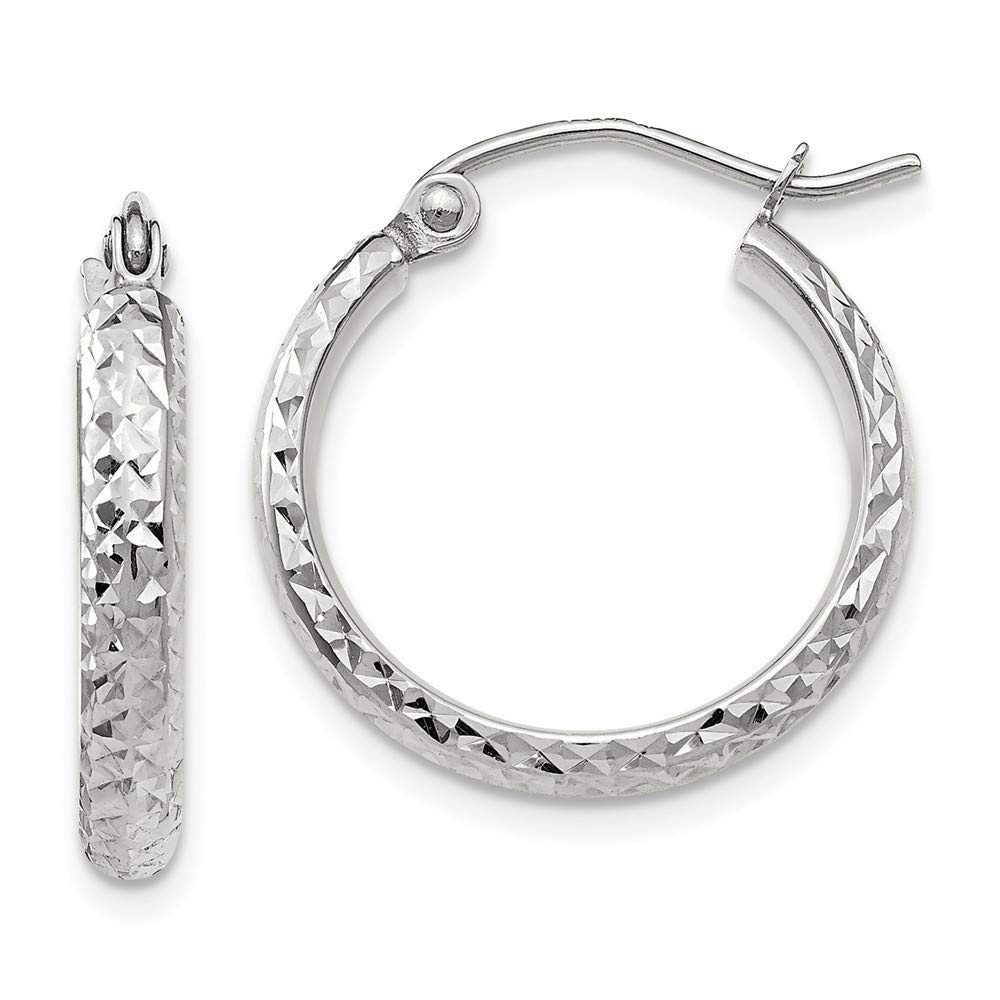 14K Sparkle Cut Hollow Hoop Earrings for Women - White Gold & Yellow Gold Options | 10mm-30mm Hoop Sizes | Perfect Gift for Anniversary, Birthday & Everyday Wear