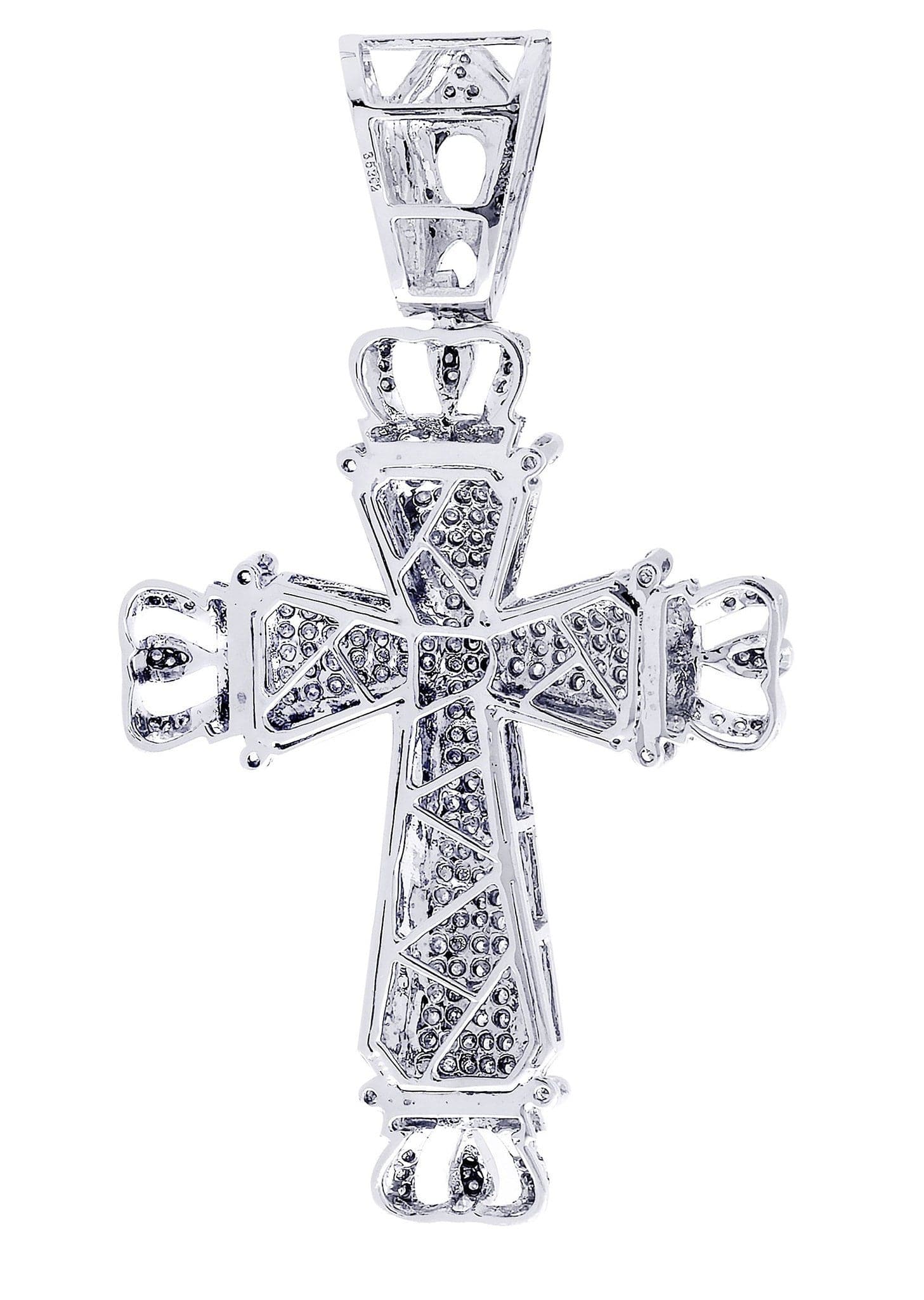 2.01 Carat Diamond Cross Pendant Necklace - 17.84 Grams Solid Gold Religious Jewelry for Women - Perfect for Church, Baptism & Special Occasions