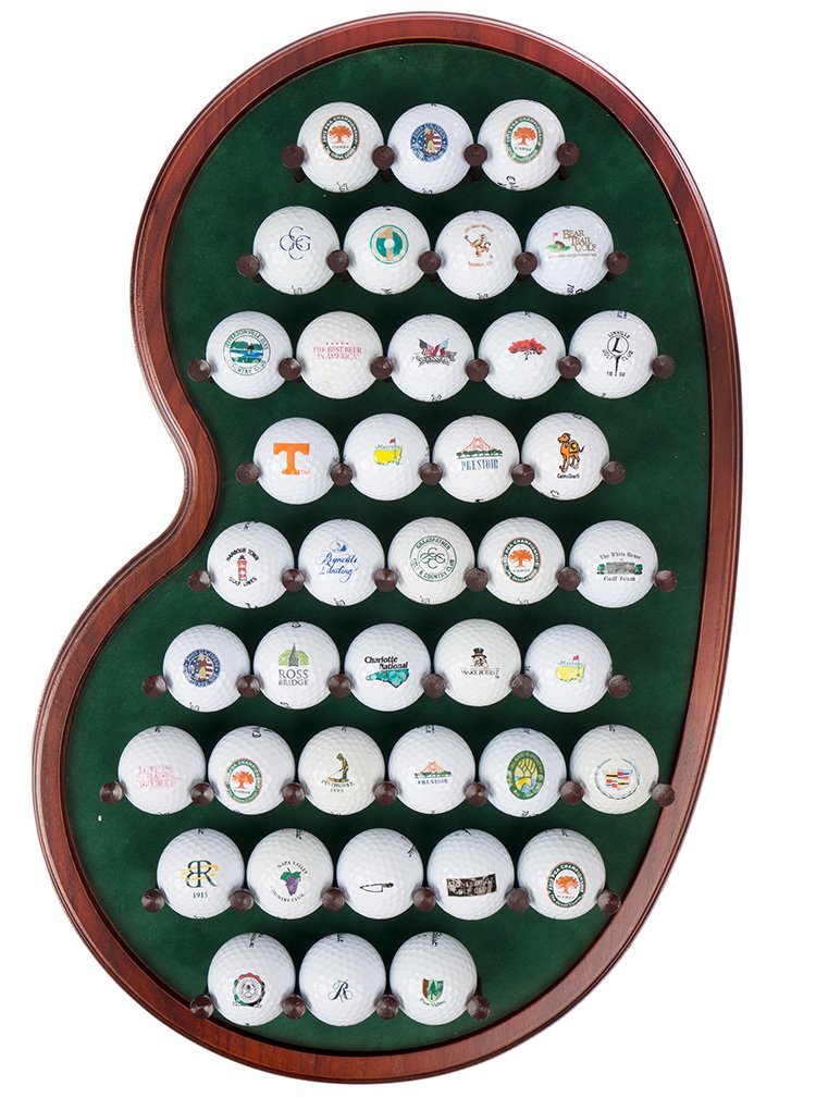 Golf Ball Display Rack - Holds 40 Golf Balls - Unique Putting Green Design - Black & White Options - Perfect for Home, Office, or Golf Club Decor