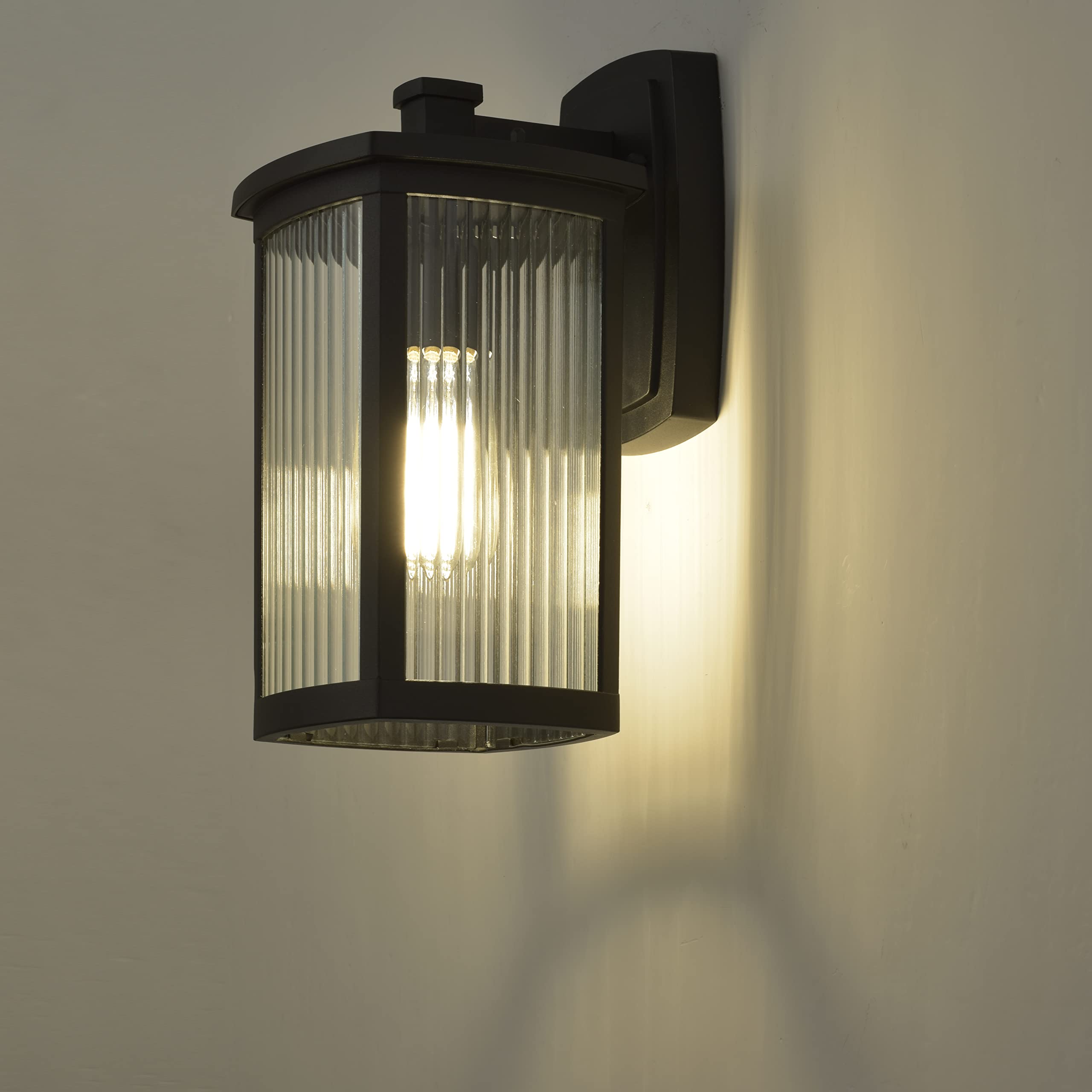 Chloe Lighting Evie Transitional 1-Light Textured Black Outdoor Wall Sconce - 14
