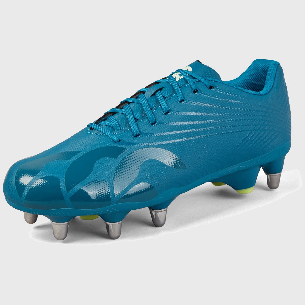 Canterbury Stampede Groundbreak Team SG Rugby Boots - Men's Rugby Cleats for Firm Ground, Lightweight & Durable with Anti-Clog Sole - Perfect for Rugby Matches, Training & Outdoor Sports (Lagoon Blue)