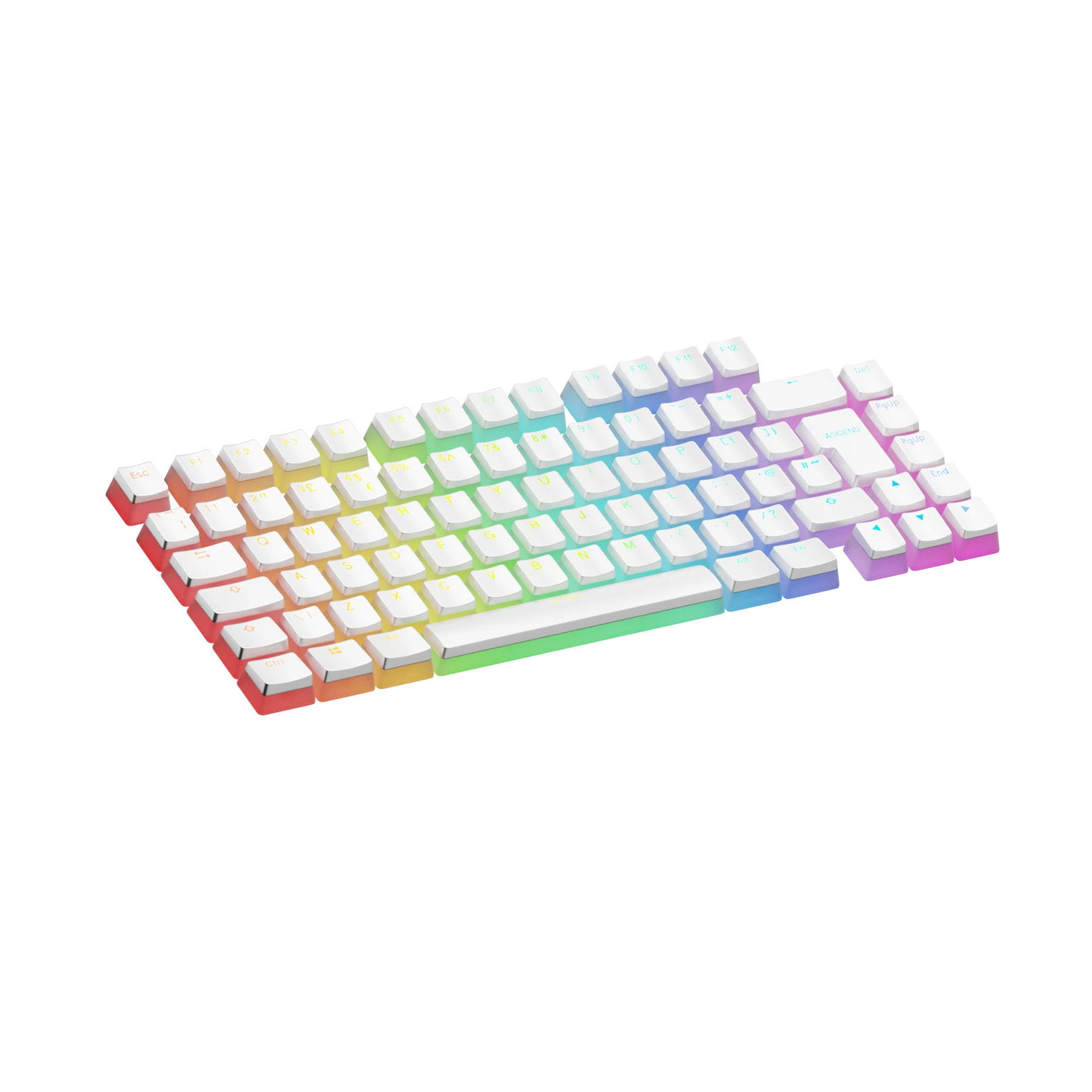 Aura V3 White Keycaps for Mechanical Keyboards - UK Layout | Premium PBT Keycap Set for Gaming & Typing | Compatible with Cherry MX Switches & RGB Backlit Keyboards