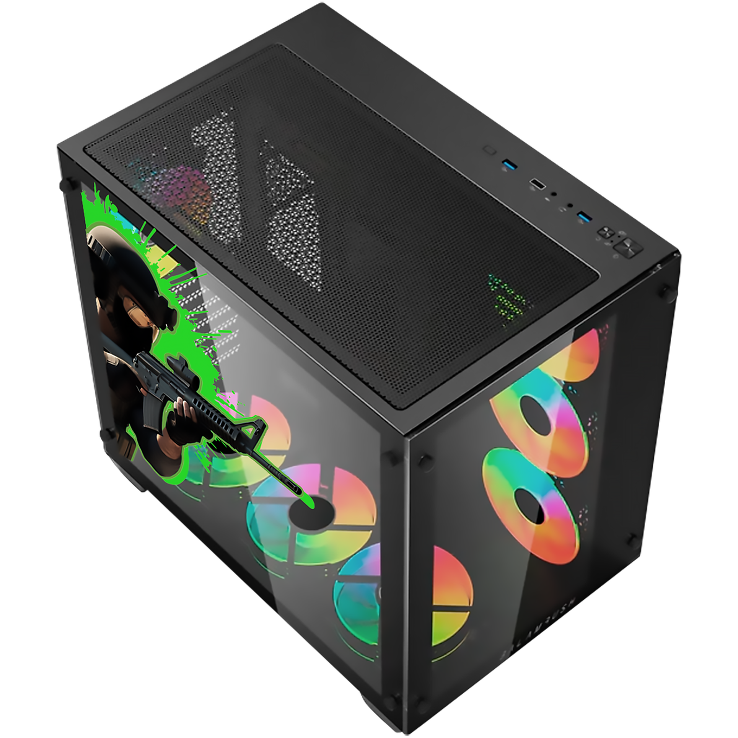 XTREME Gaming PC Case - ATX Mid Tower with 4 RGB Fans & Tempered Glass for Counter Strike Edition | Perfect for Esports & High-Performance Gaming Builds