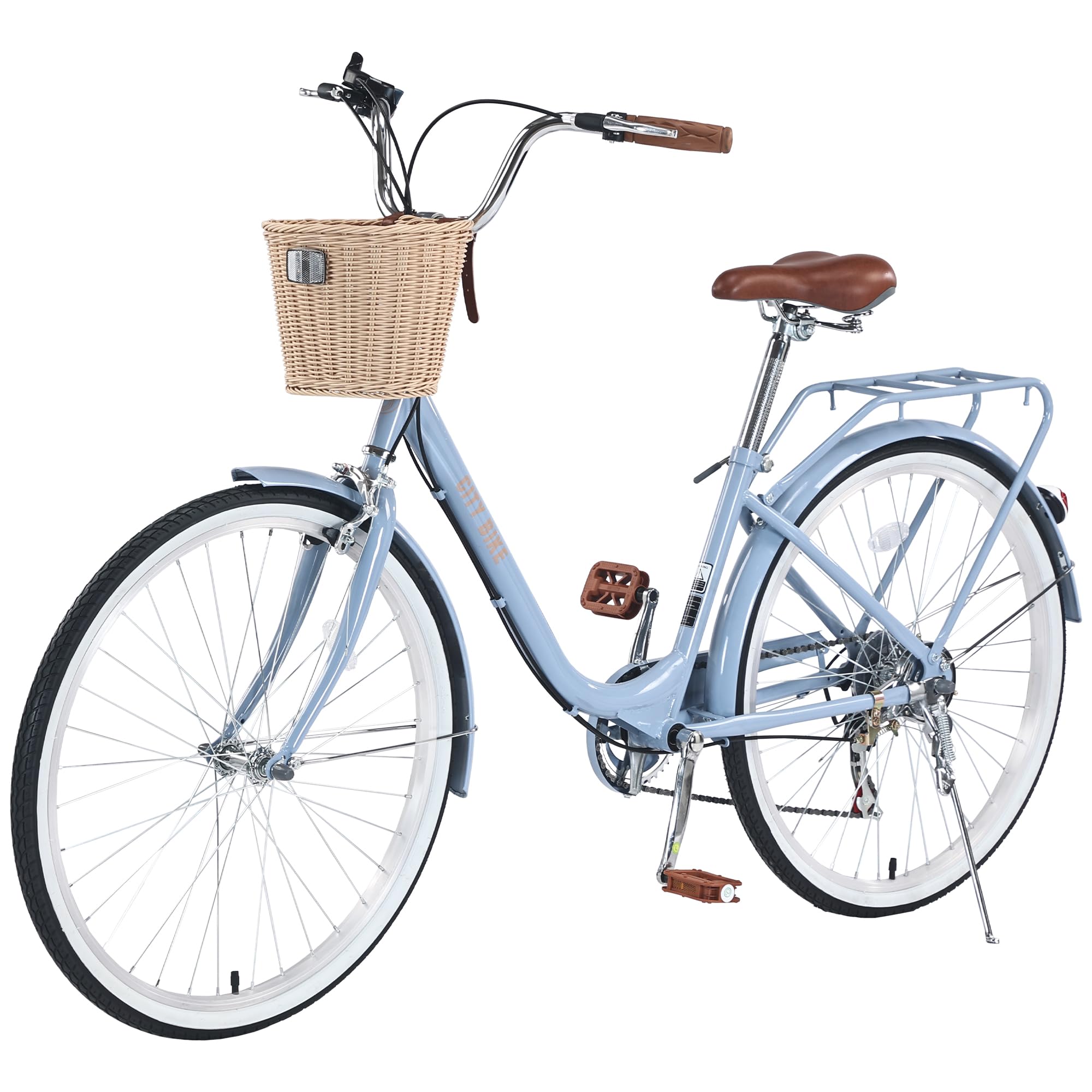22/26 Inch Women's Beach Cruiser Bike - 7-Speed Hybrid City Bicycle for Women & Men - Commuter Bike for Adults - 4 Color Options - Perfect for Beach Rides, City Commuting & Leisure Cycling