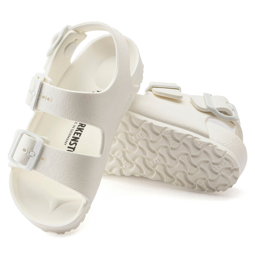 Birkenstock Kids Milano Essentials EVA Sandals - White | Comfortable & Durable Waterproof Shoes for Beach, Pool & Summer Outdoor Activities
