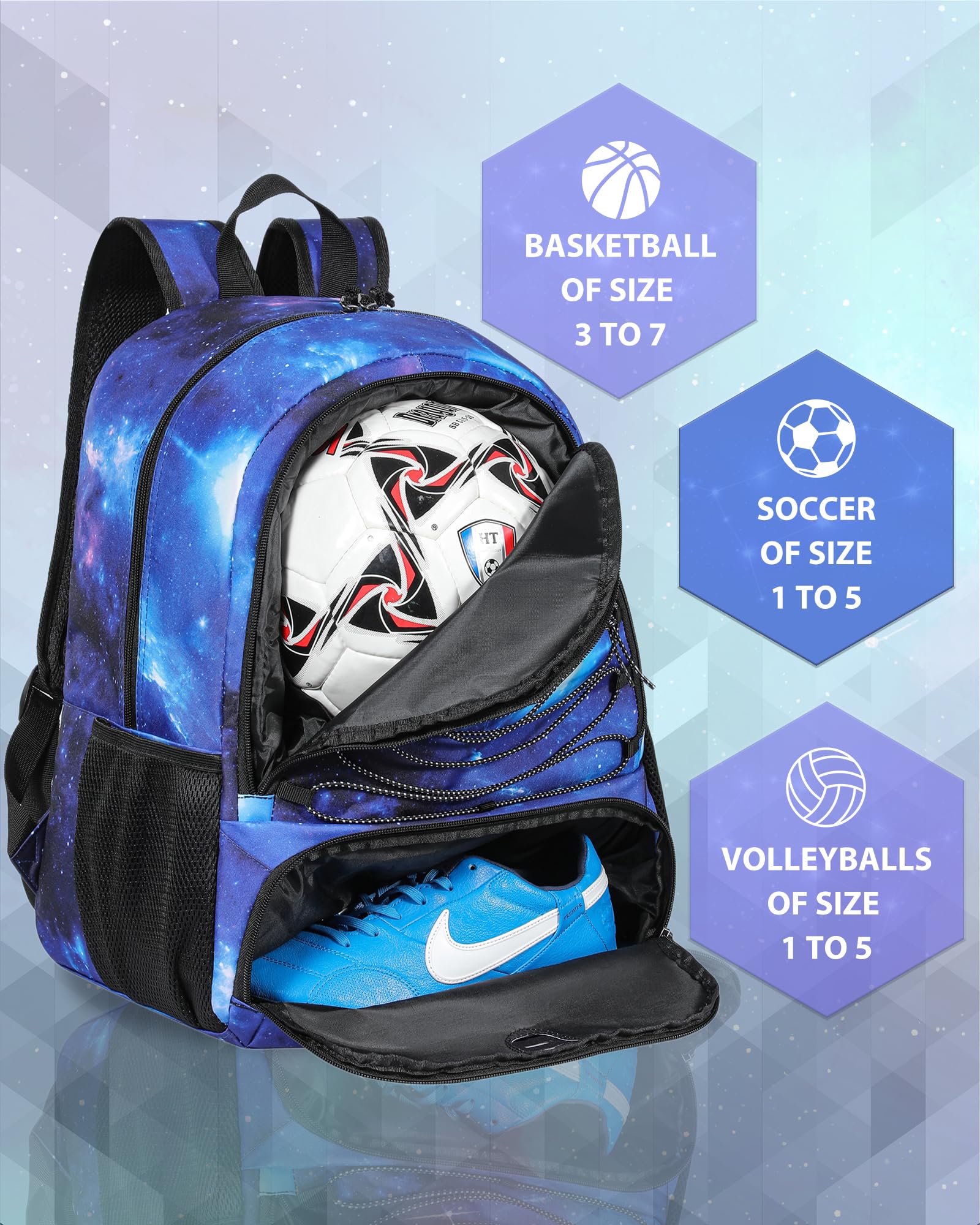 **Best Basketball Backpack for Men & Women - 30L Lightweight Breathable Sports Bag with Ball & Shoes Compartment - Perfect for Gym, School, Travel & Soccer, Volleyball, Football**