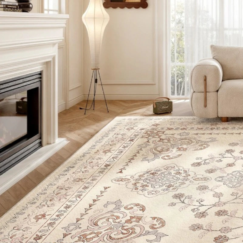 Adley Persian Faux Wool Waterproof Area Rug - Non-Slip Soft Living Room Rug for Bedroom, Dining Room, and Home Decor