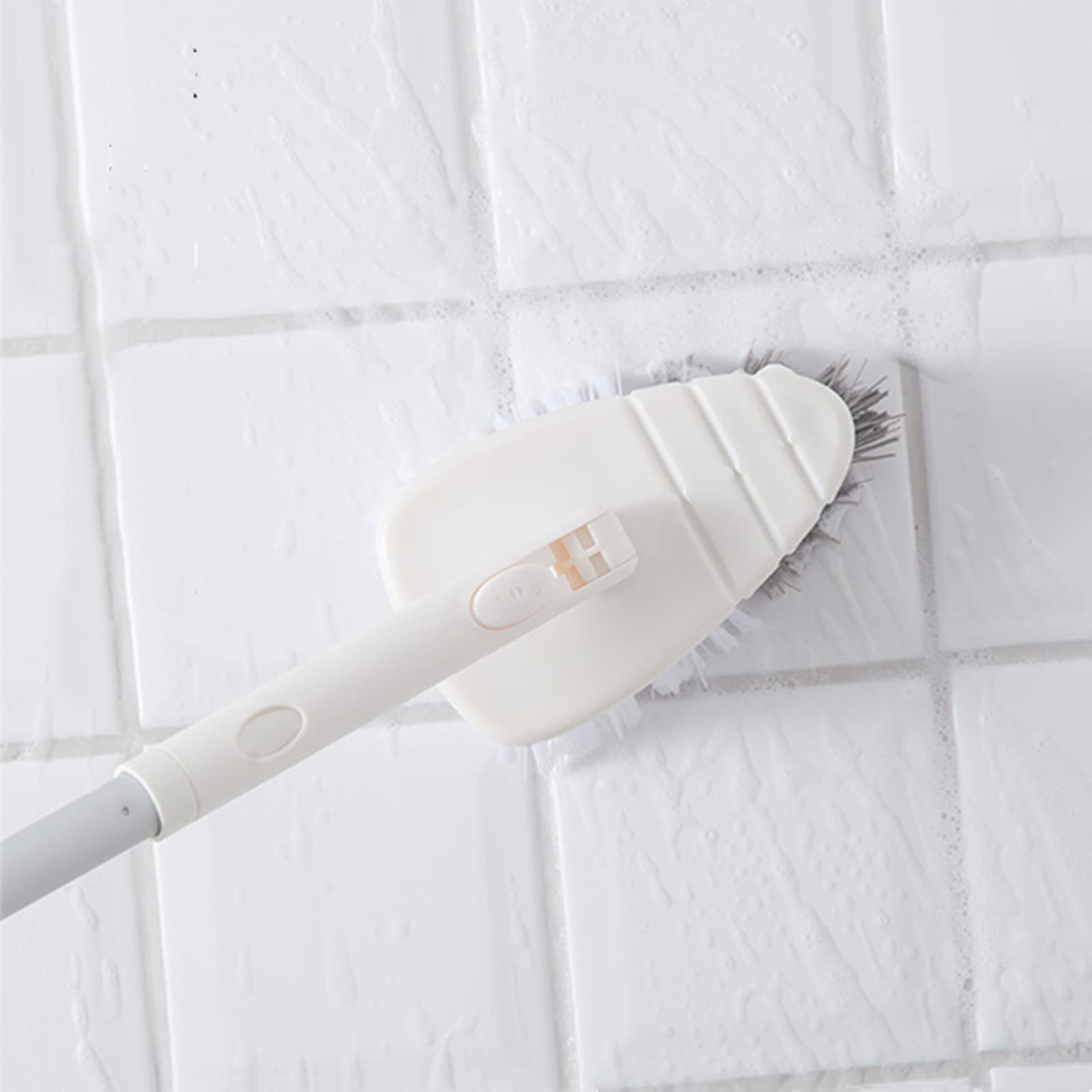 Flexible Head Baseboard Shower Tub Tile Scrubber Brush - Long Handle Bathroom Cleaner for Grout, Corners & Hard-to-Reach Areas | Perfect for Shower Walls, Bathtubs & Tile Floors