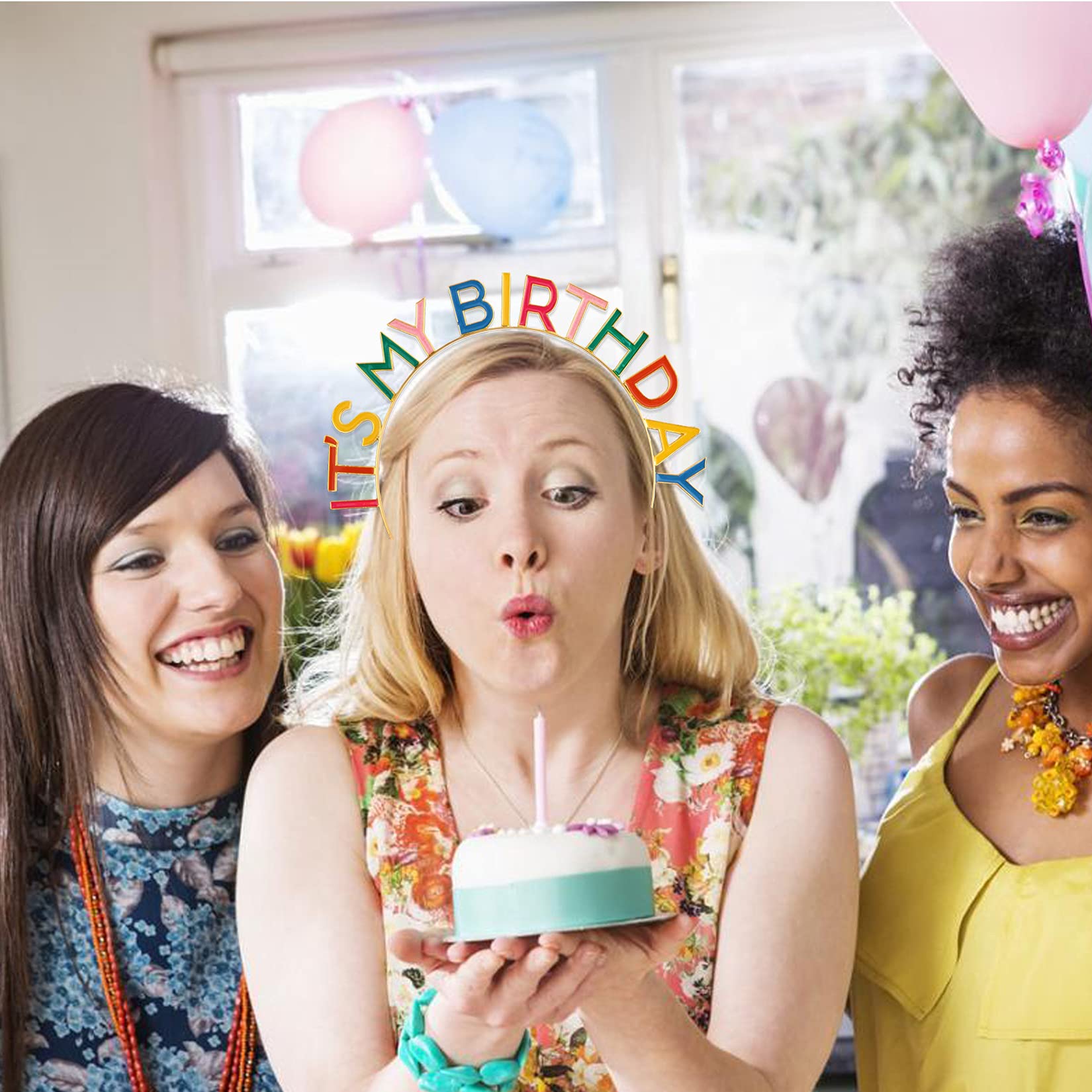 Happy Birthday Crown - Rainbow 'It's My Birthday' Alloy Headband for Women & Girls | Birthday Party Accessories, Gift & Decorations | Perfect for Birthday Celebrations, Bachelorette Parties & Festive Events