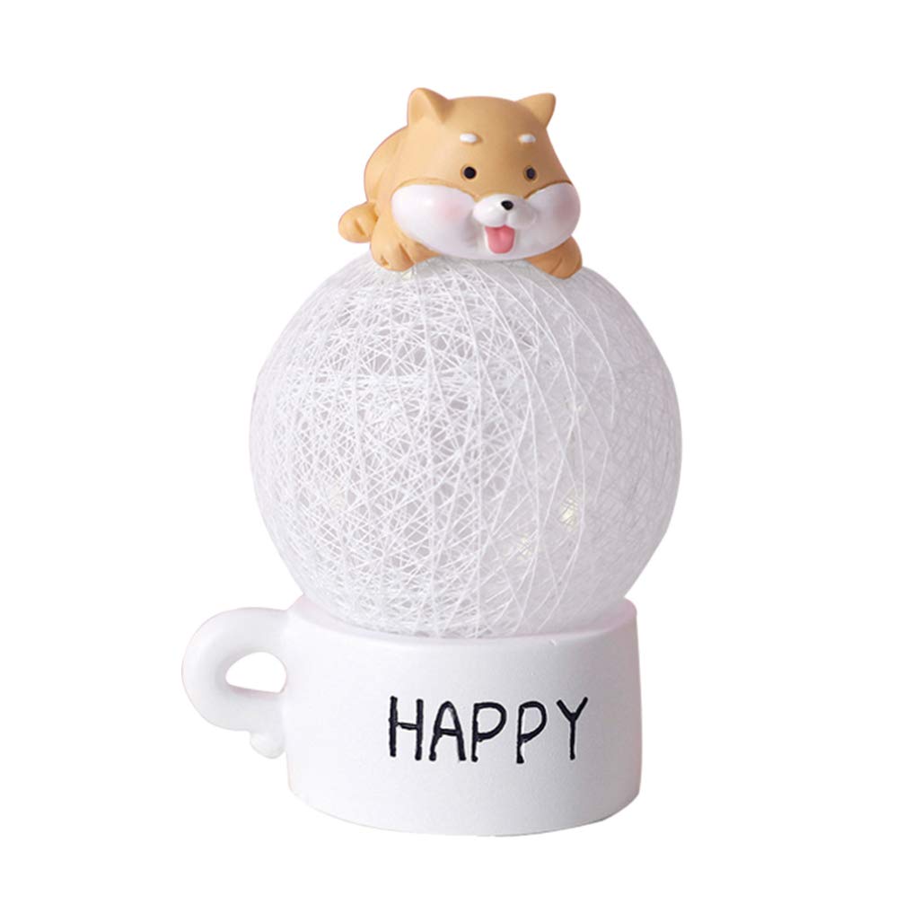 **Didiseaon LED Cotton Rope Ball Light - Shiba Inu Night Light, Globe Lantern for Desktop, Bedroom, Dorm Decor - Warm White Ambiance for Relaxation & Cozy Nights**