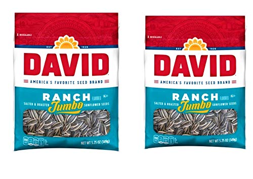 **David's Roasted & Salted Ranch Sunflower Seeds, 5.25oz (Pack of 2) – Bulk Set of 10 – Perfect for Snacking, Road Trips, and Game Day**