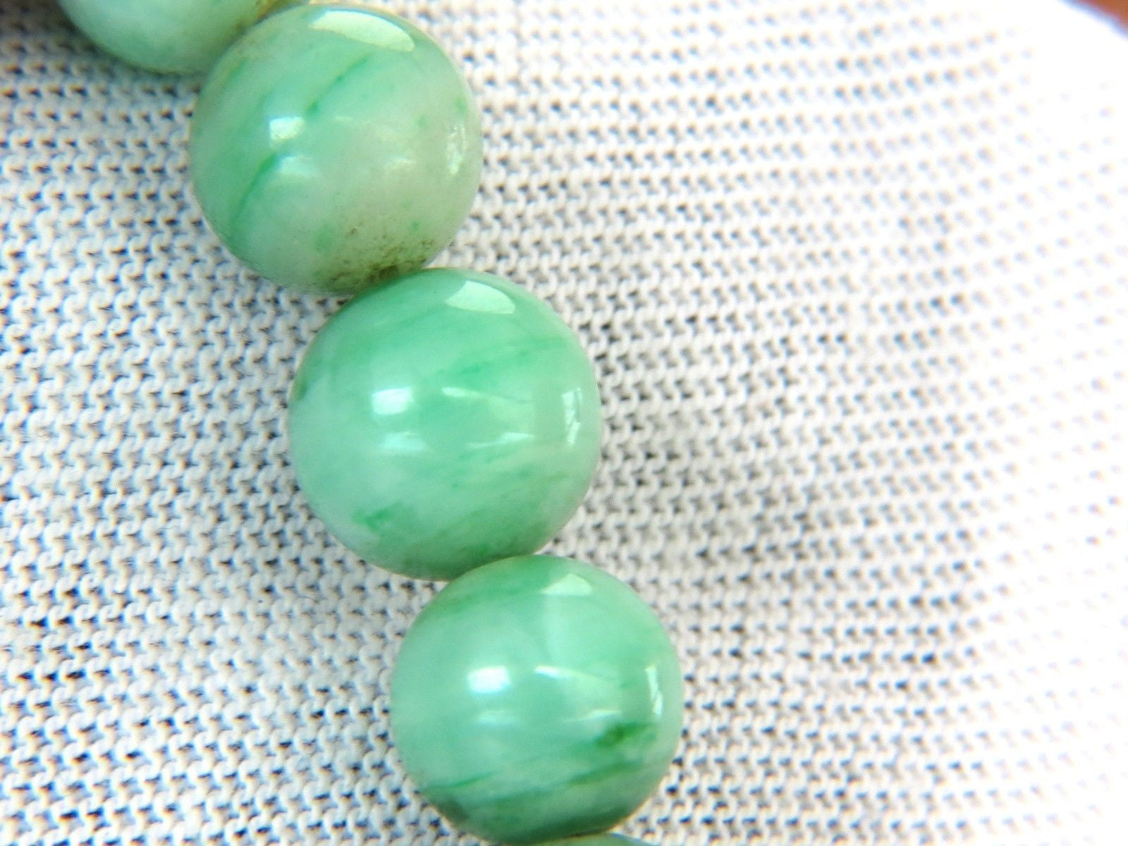 10.20mm Natural Green Jade Bead Necklace - 290ct GIA Certified Genuine Jade Jewelry for Women, Perfect for Weddings, Parties & Special Occasions