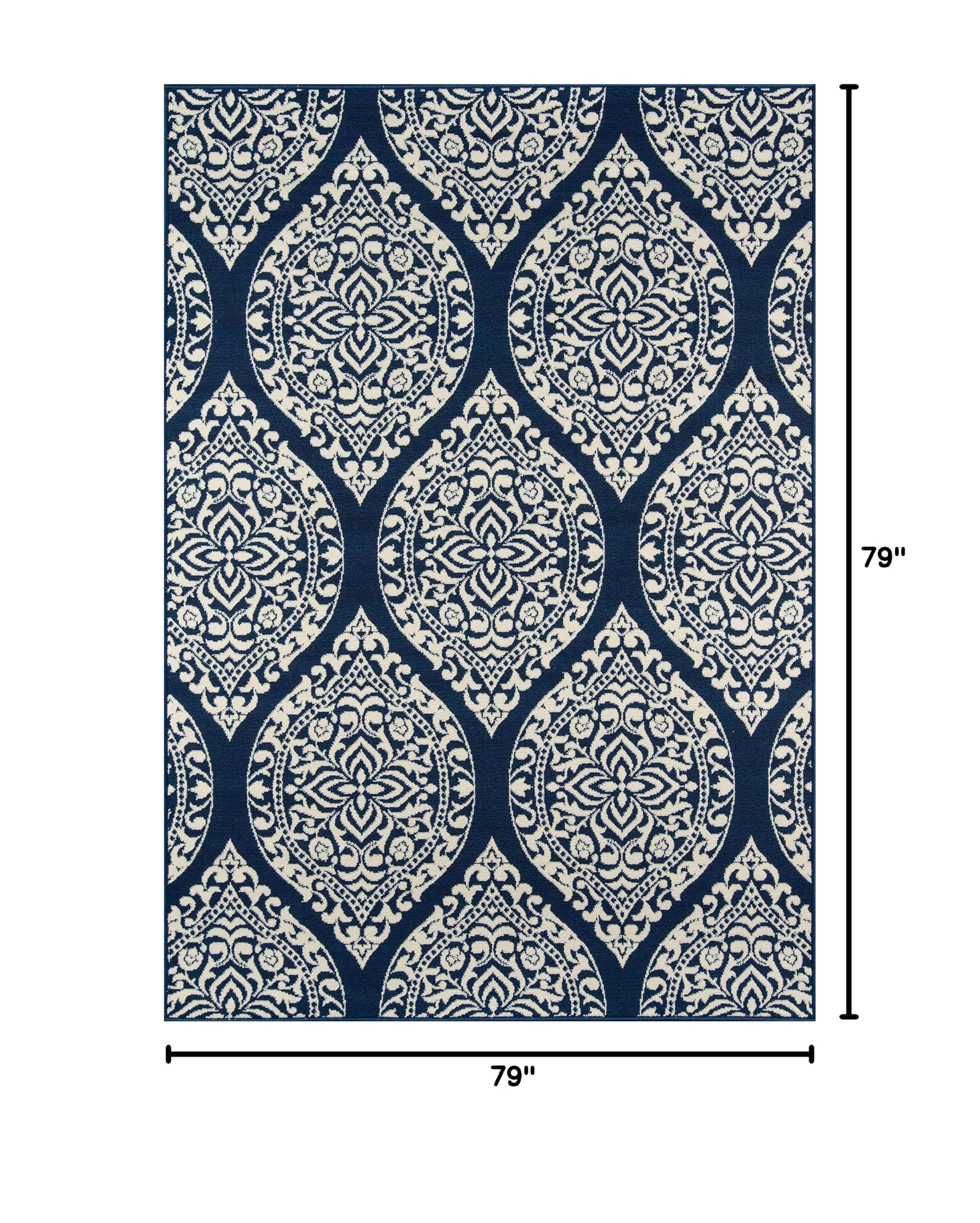 Premium Momeni Baja Collection Navy Blue Area Rug 6'7