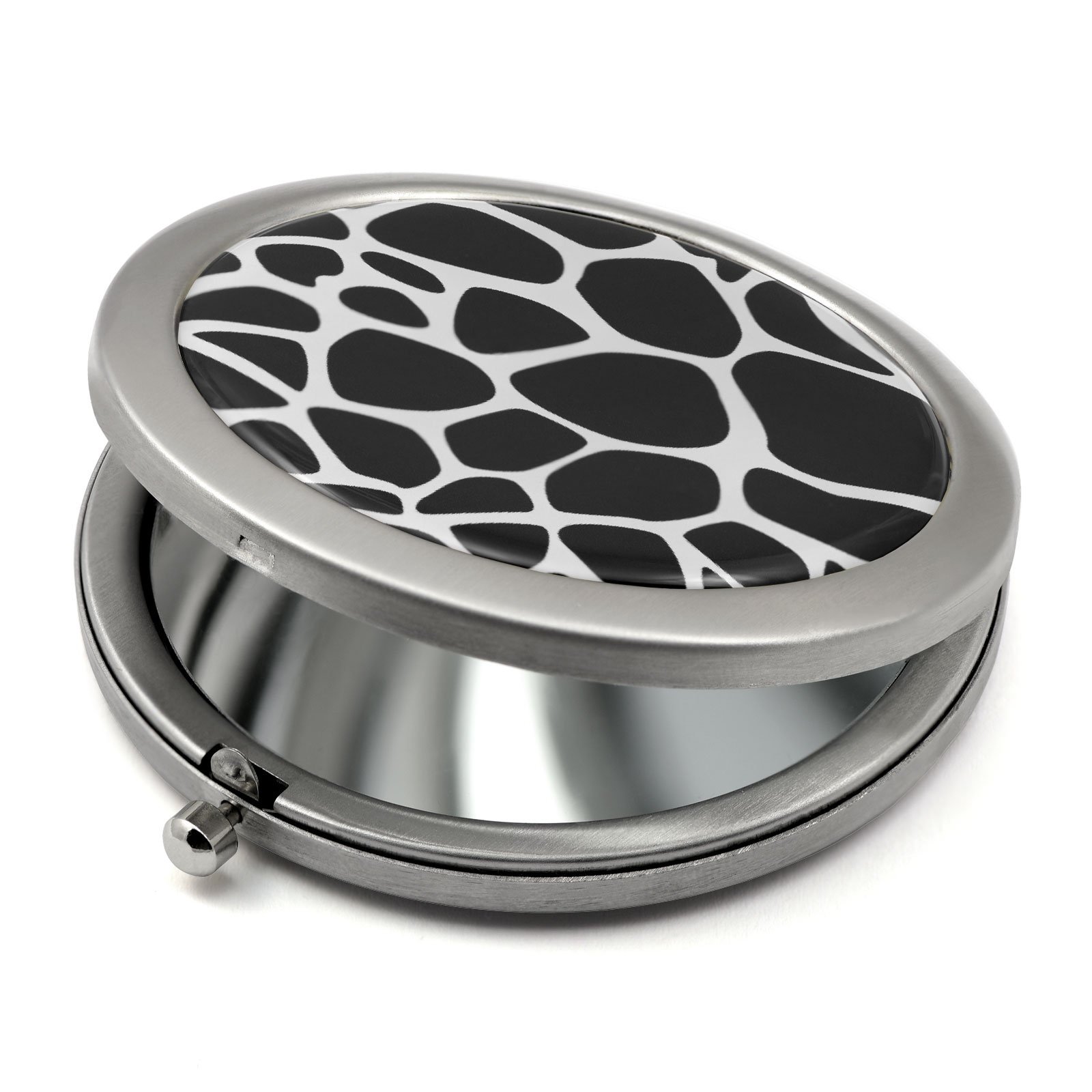 Portable Animal Design Compact Mirror with Stainless Steel Frame & Gift Box - Pocket Makeup Mirror for Travel, Home, and On-the-Go Touch Ups