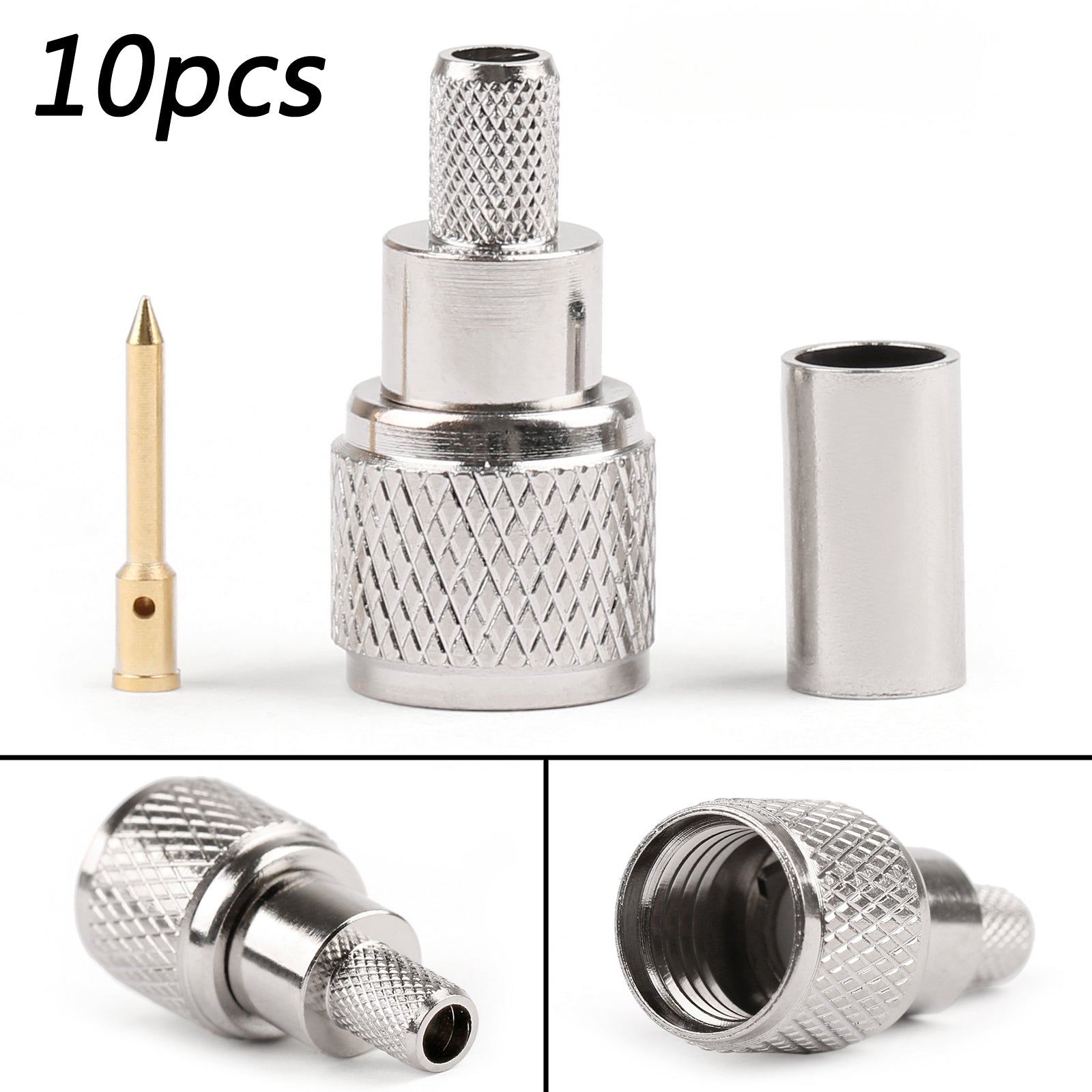 10PCS RG 58/U Cable Motorola Radio Antenna Mini UHF Male Crimp Connectors - Compatible with Two-Way Radios, CB Radios, Ham Radios - Perfect for Communication, Emergency, and Outdoor Activities