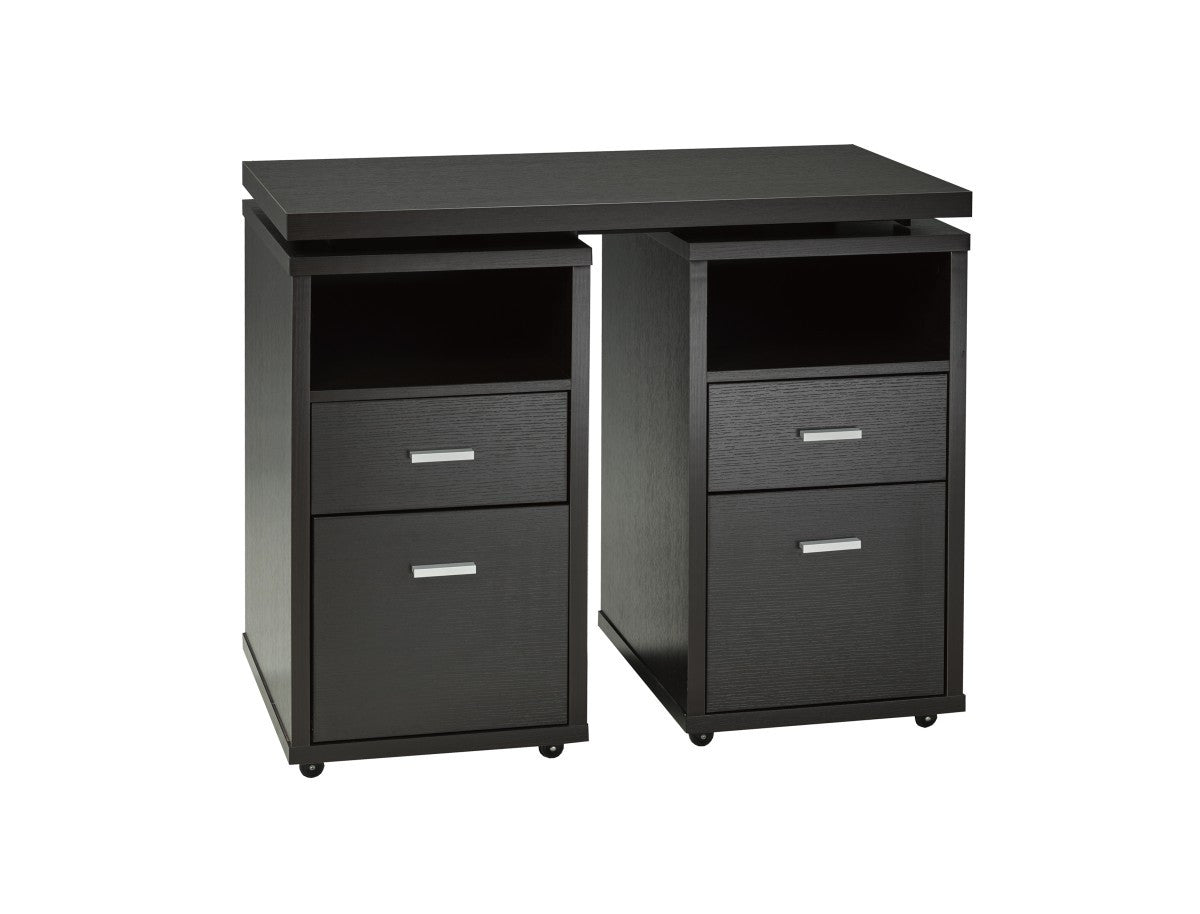 Kamala Expandable Office Desk - Dark Cherry Finish - Adjustable Workstation for Home & Office - Perfect for Small Spaces & Remote Work