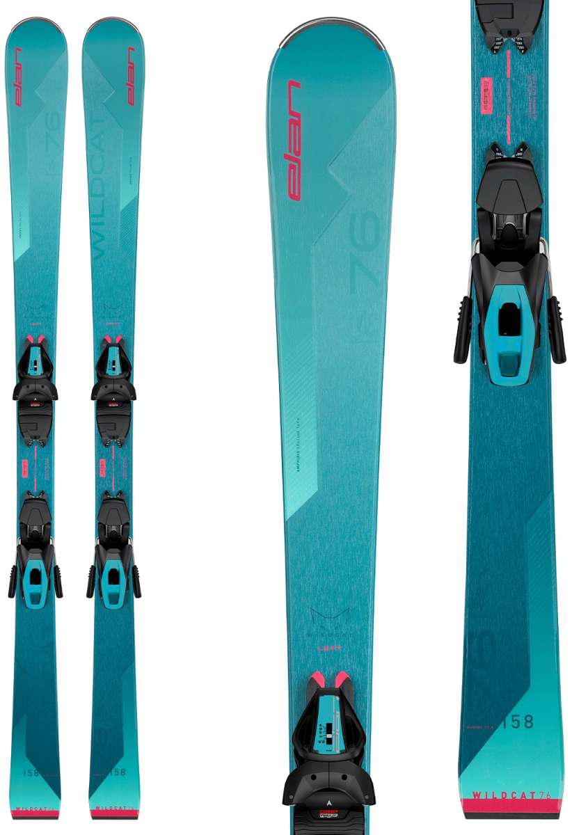 Elan Ladies Wildcat 76 System Ski with ELW 9.0 Ski Bindings 2023-2024 - Perfect for All-Mountain Skiing & Freeride Adventures