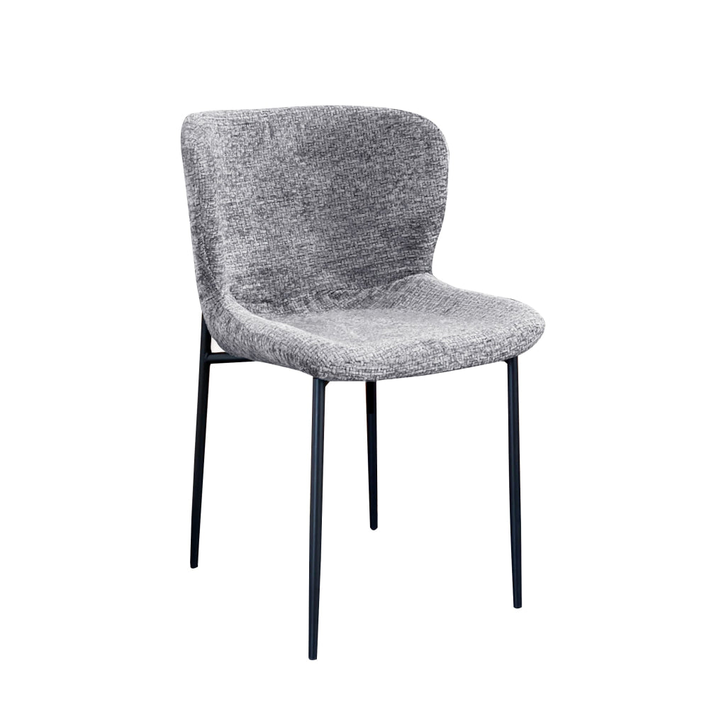 5-Piece Matilda Round Dining Table Set with 4 Fabric Chairs - 110cm Faux Marble Top & Grey Sonata Upholstery - Perfect for Small Spaces, Apartments & Modern Kitchens