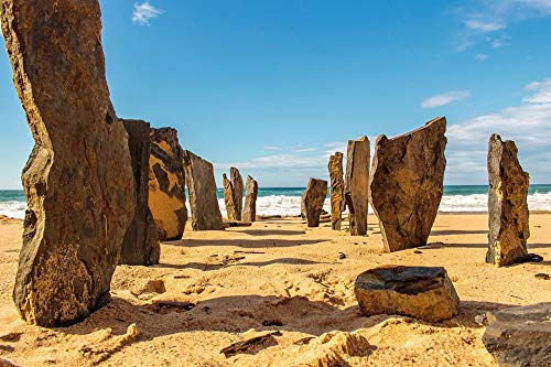 20x30 Inch Algarve Stone Portugal Beach Laminated Poster - Vibrant Colors & High-Quality Print - Perfect for Living Room, Bedroom & Office Decor